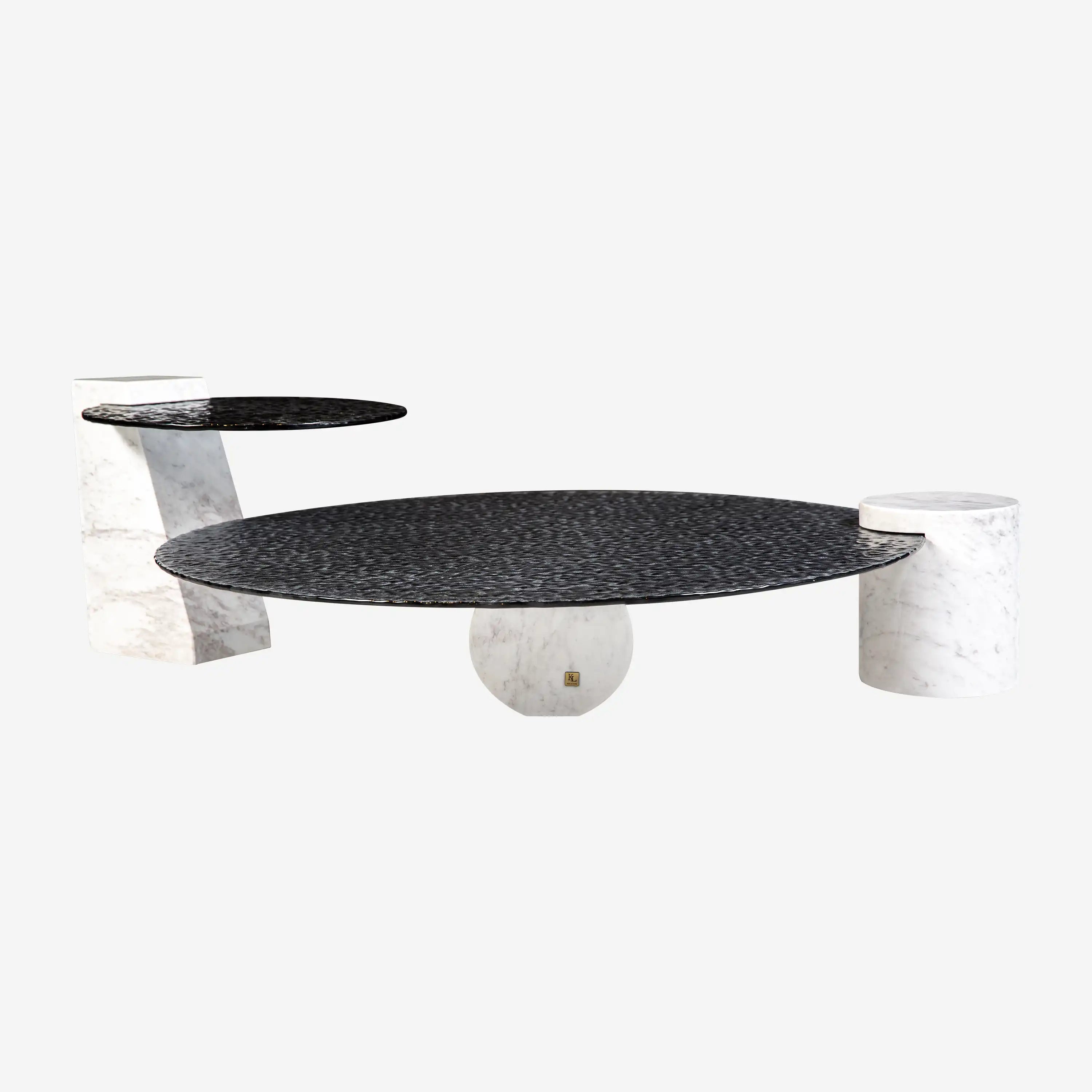Tommaso Marble Glass Coffee Table