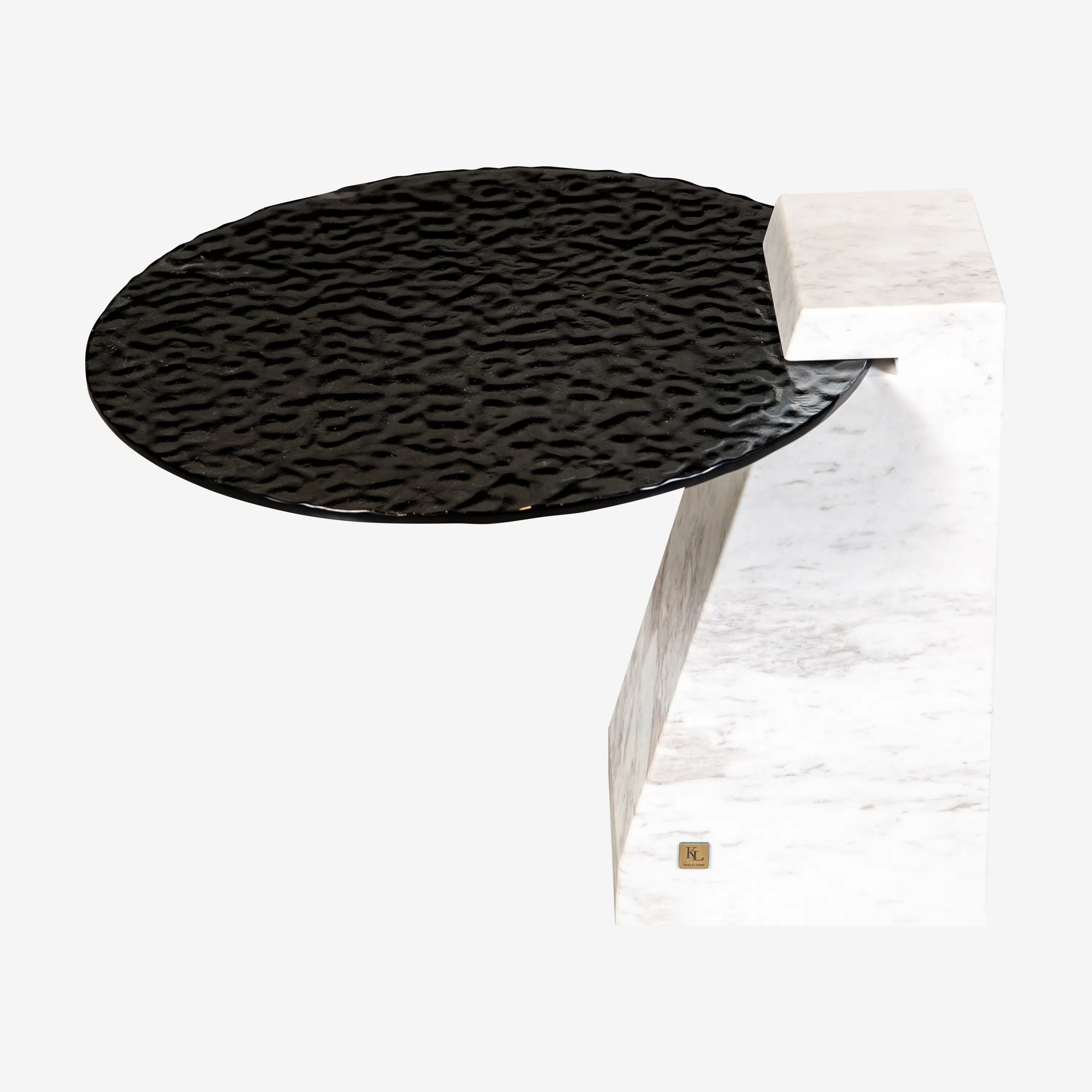 Tommaso Marble Glass Side Table