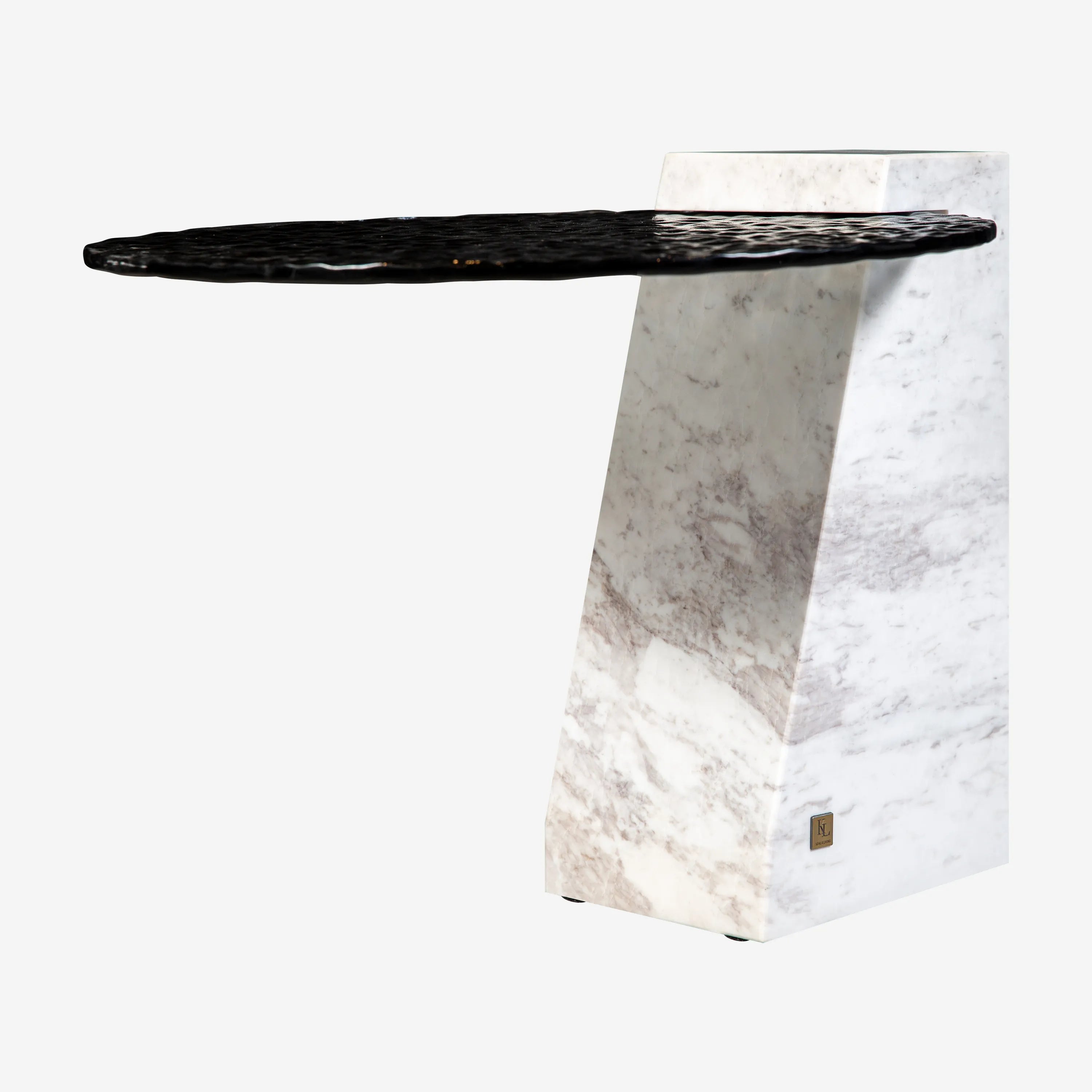 Tommaso Marble Glass Side Table