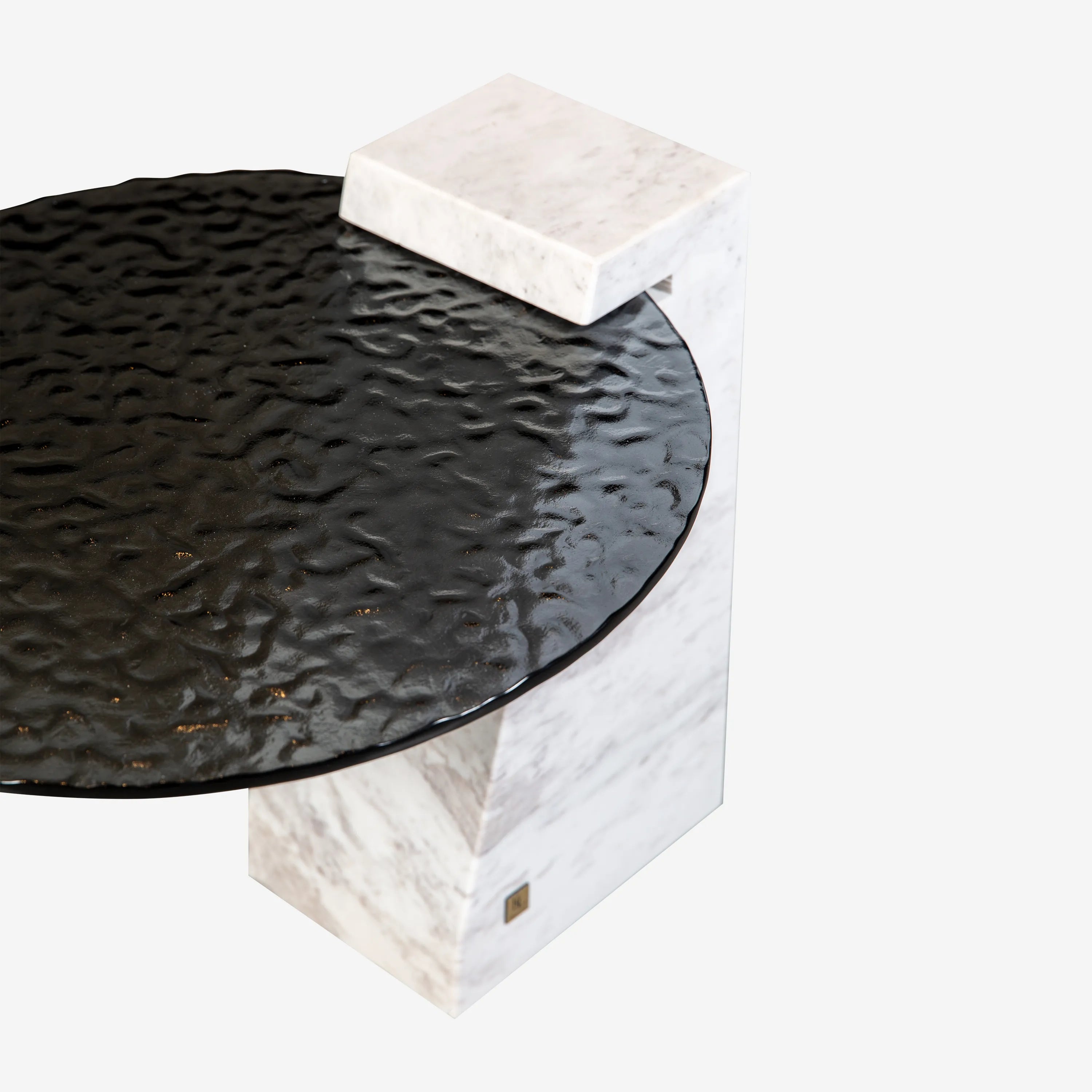 Tommaso Marble Glass Side Table