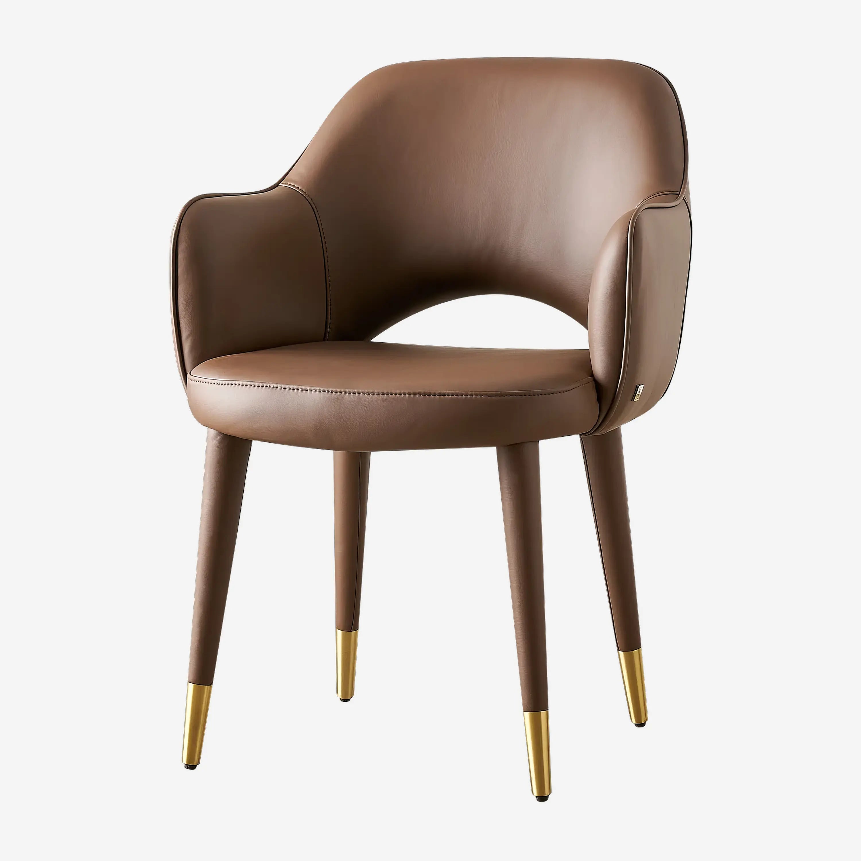 Adrianna Leather Dining Chair-Brown