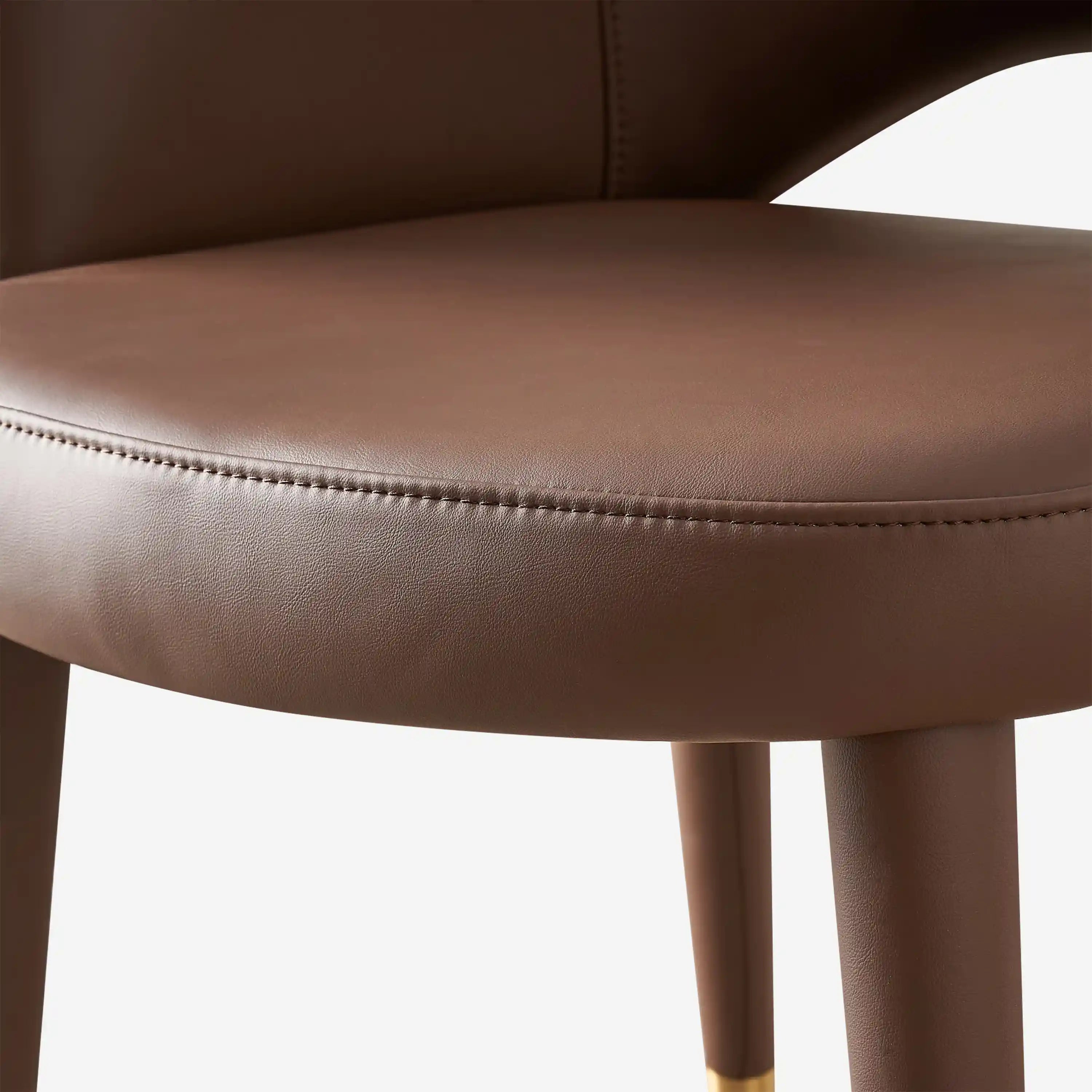 Adrianna Leather Dining Chair-Brown