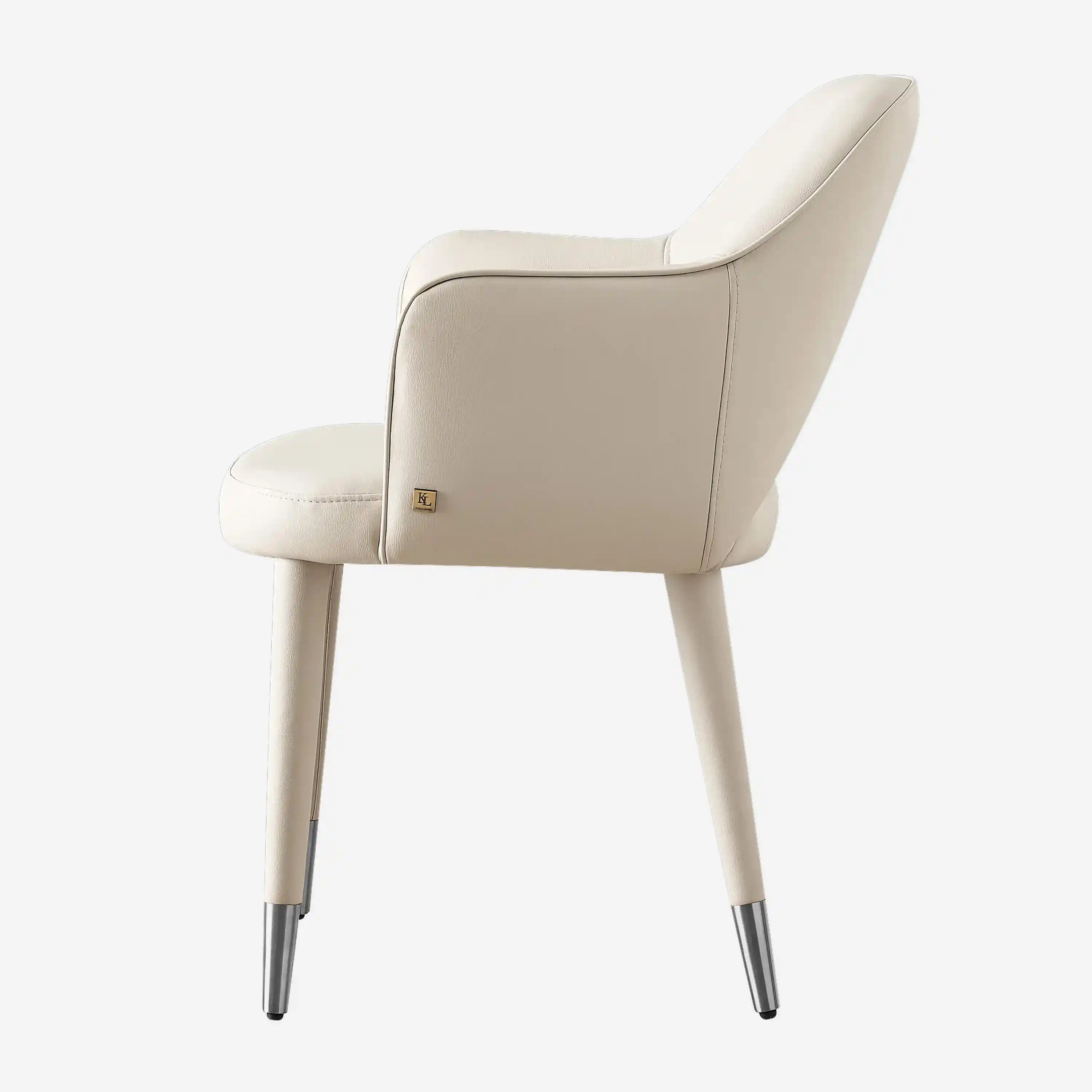 Adrianna Leather Dining Chair-Grey