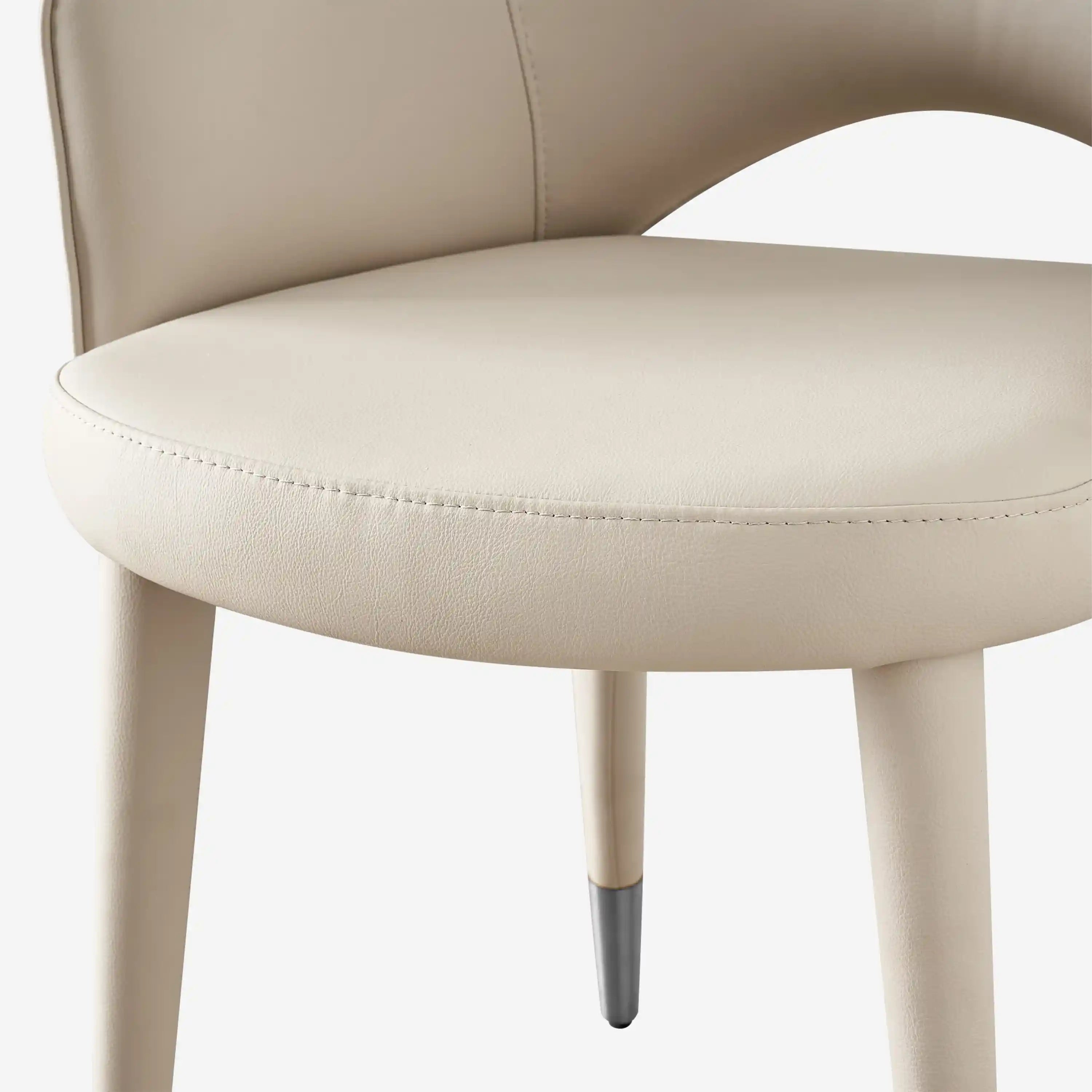 Adrianna Leather Dining Chair-Grey