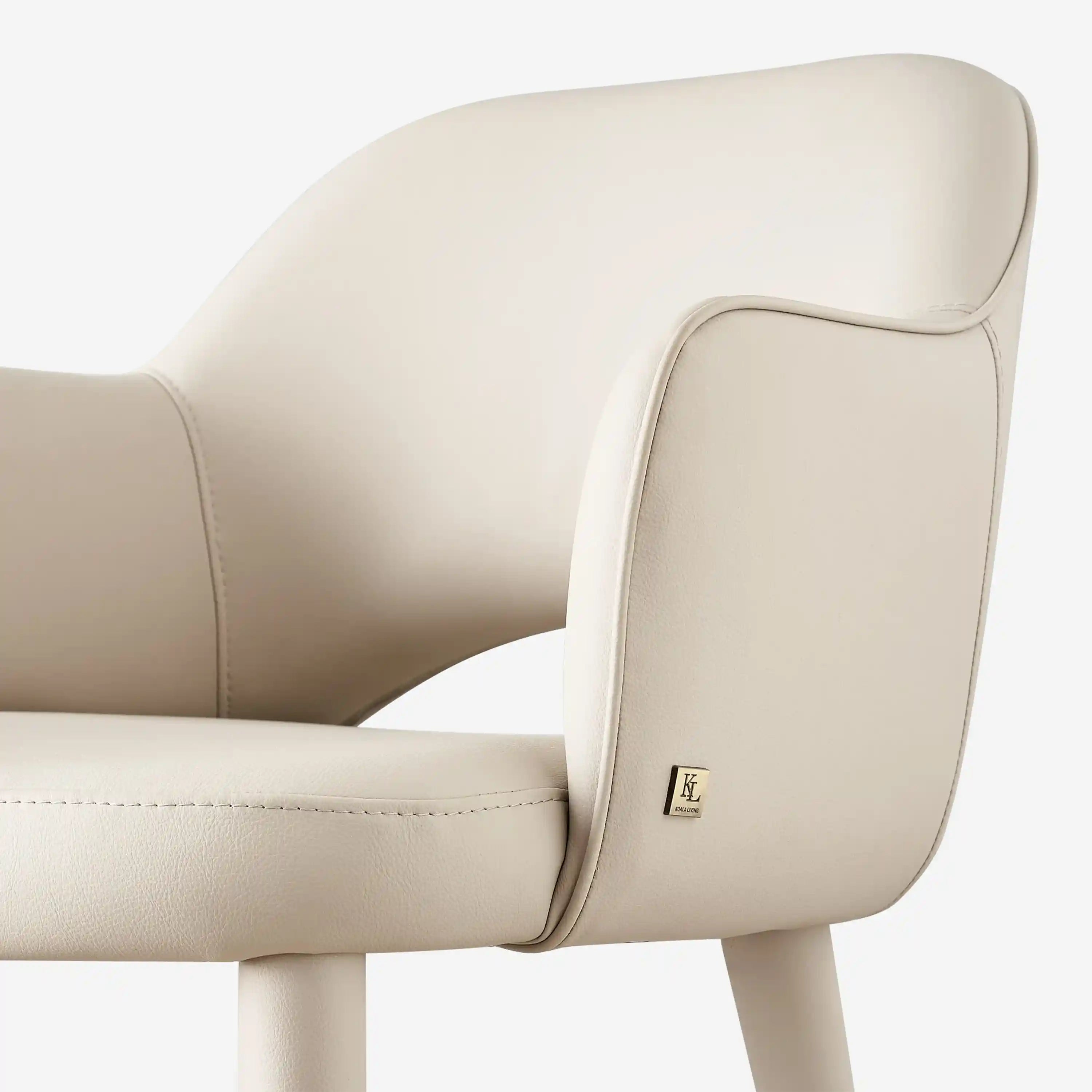 Adrianna Leather Dining Chair-Grey