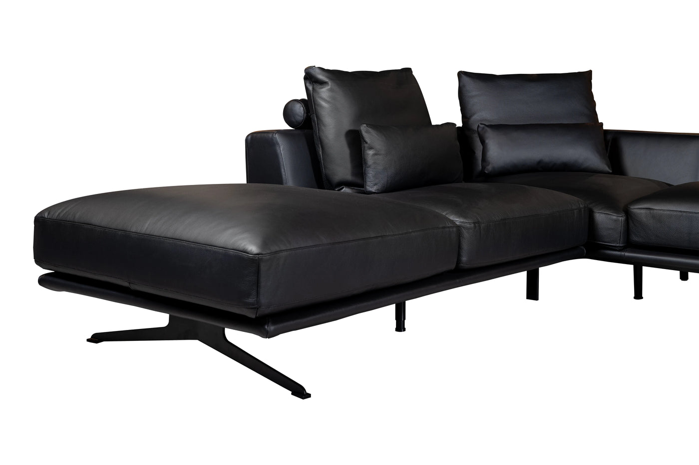 Luciano Lounge Leather Sofa Black Left Koala Living