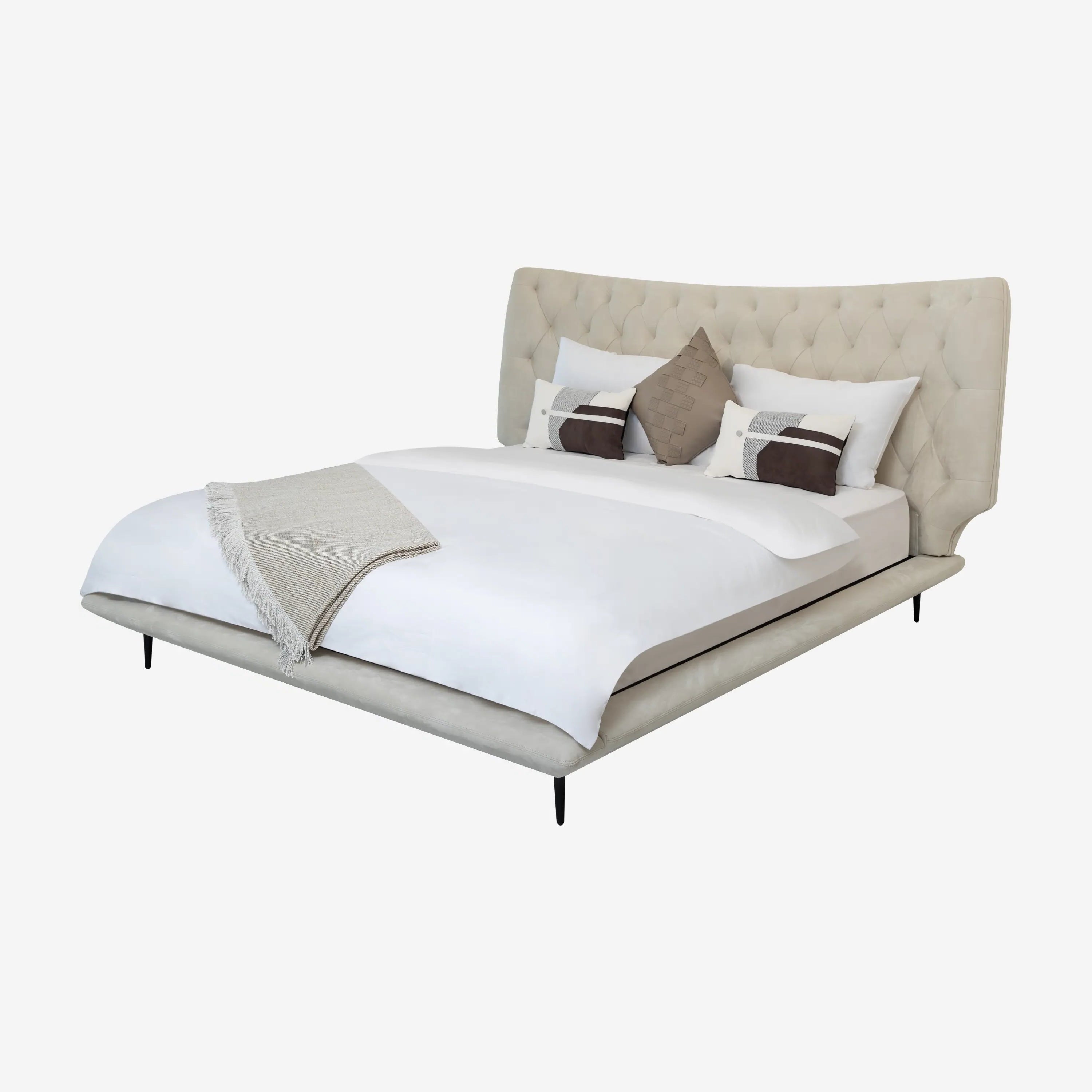 Philomene King Bed-Beige
