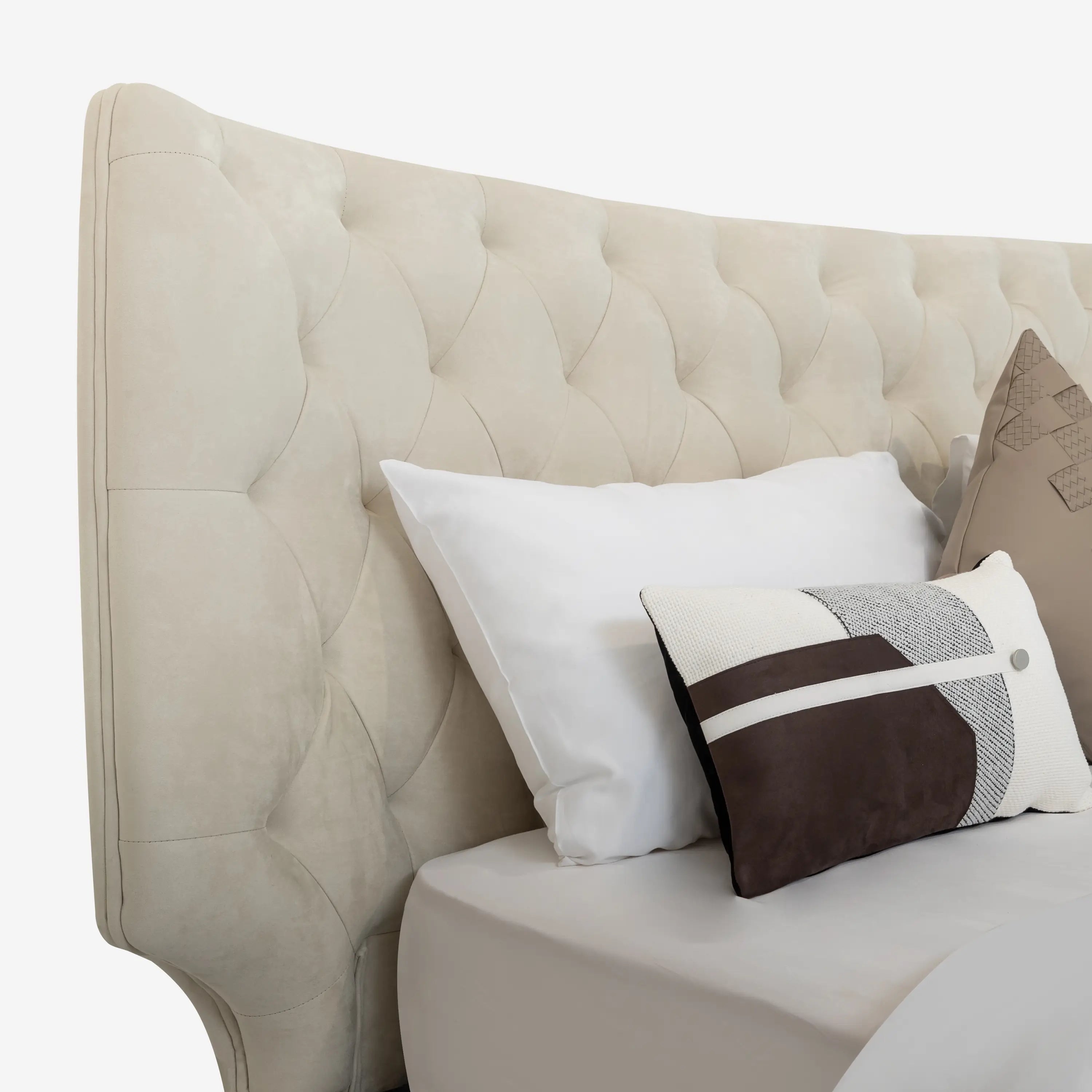 Philomene Queen Bed-Beige