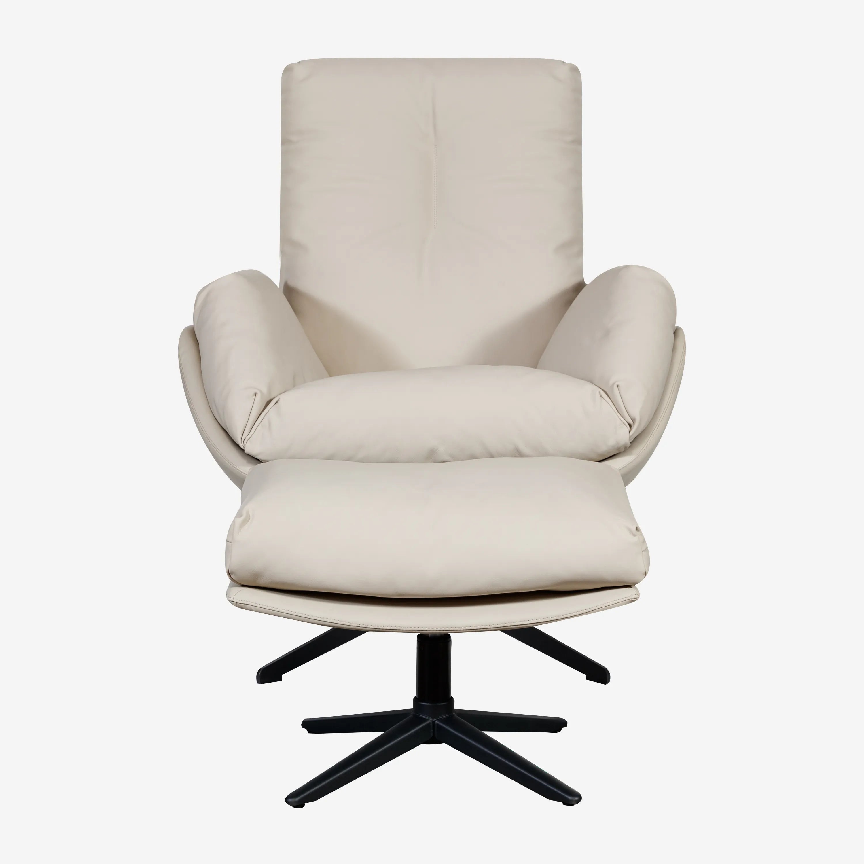 Romilda Leather Chair with Ottoman