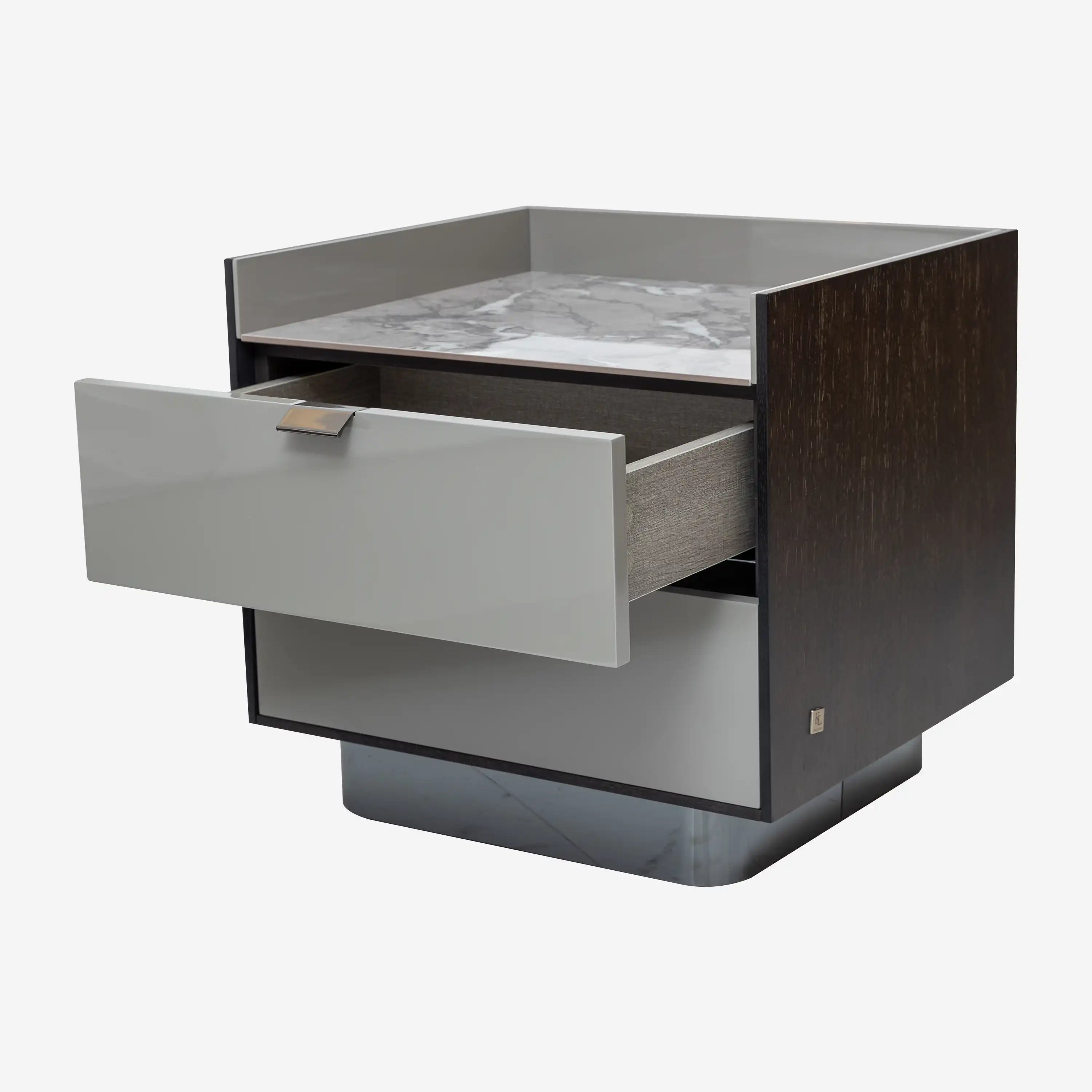 Gerardo Bedside Table Grey