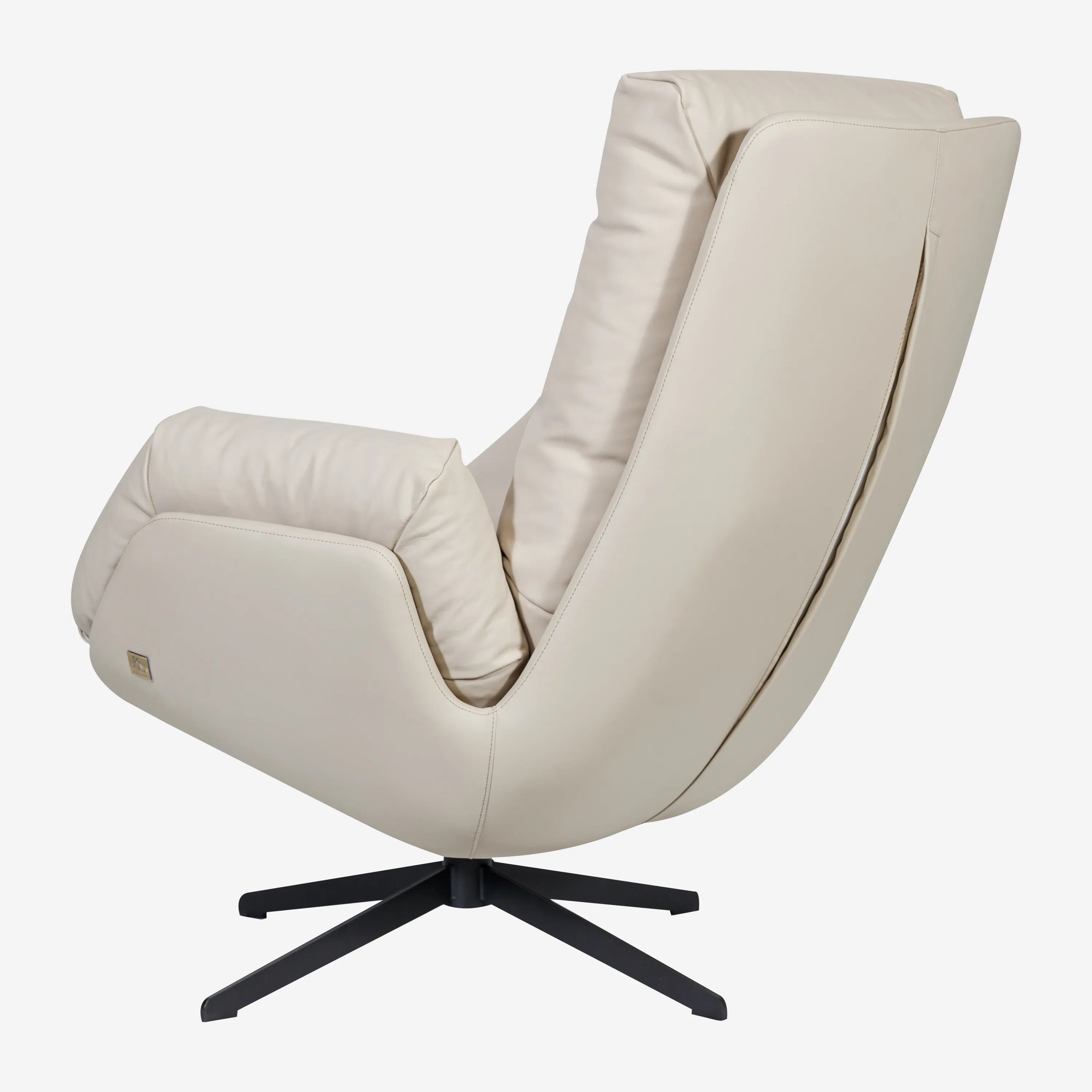 Romilda Leather Chair with Ottoman