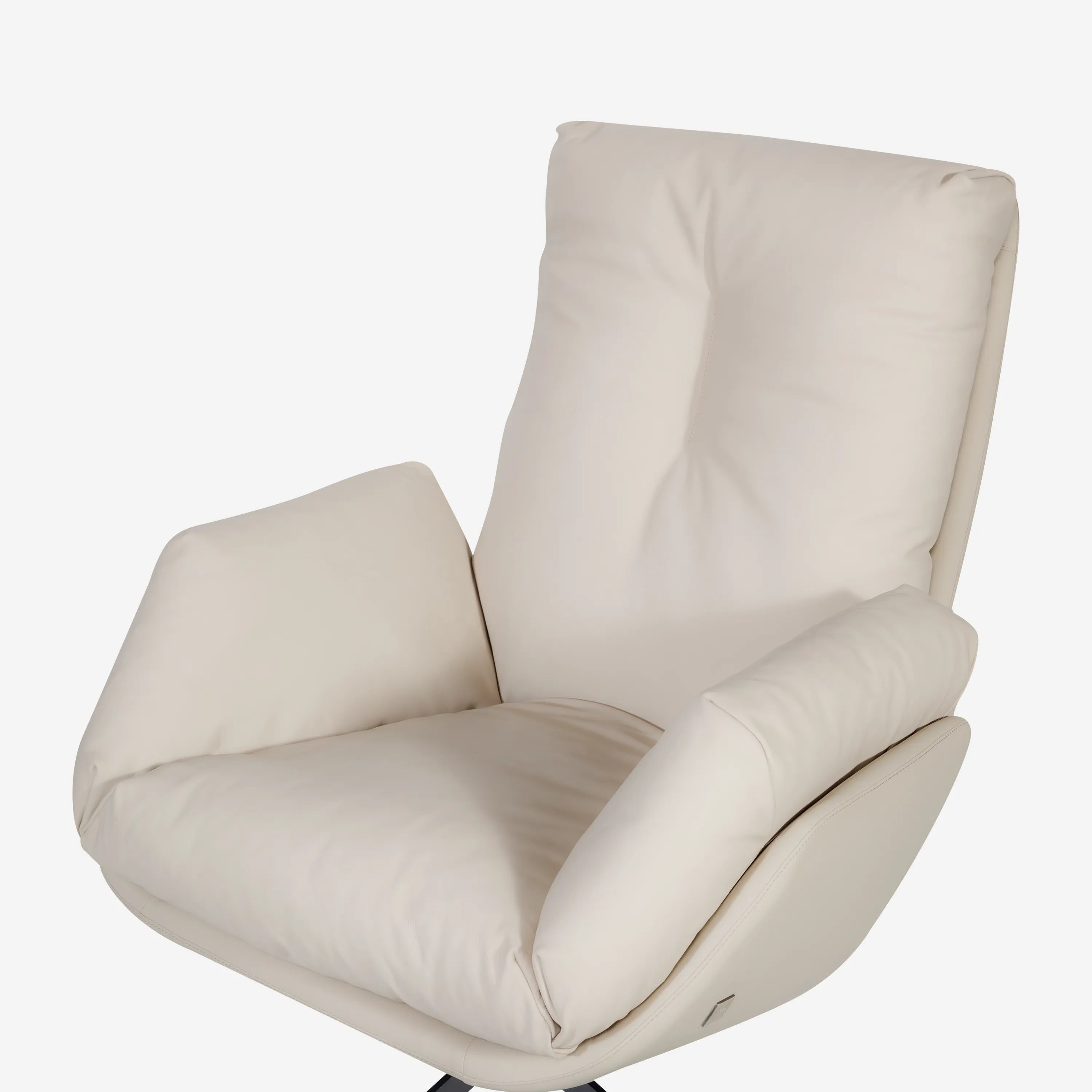 Romilda Leather Chair with Ottoman