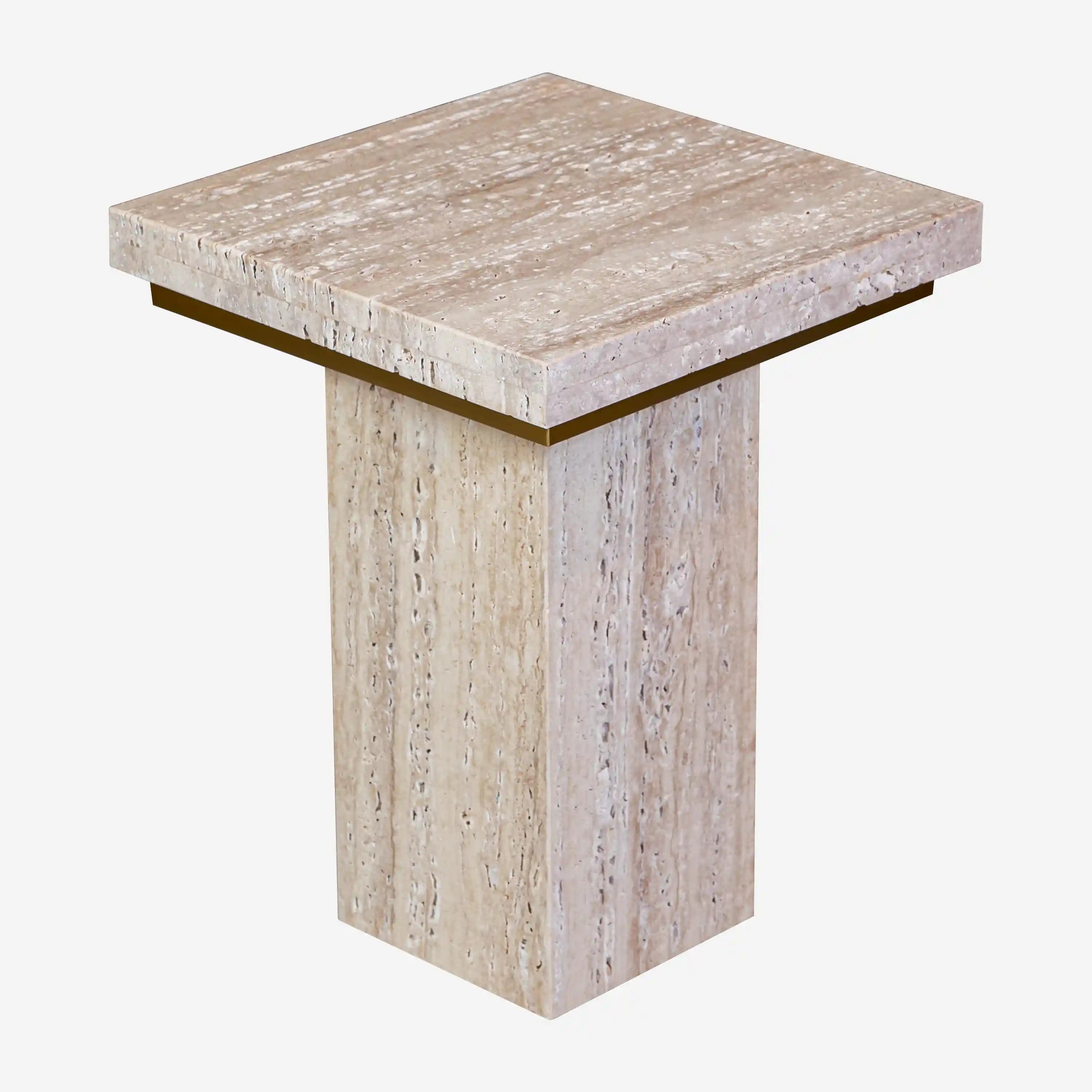 Travertine Side Table