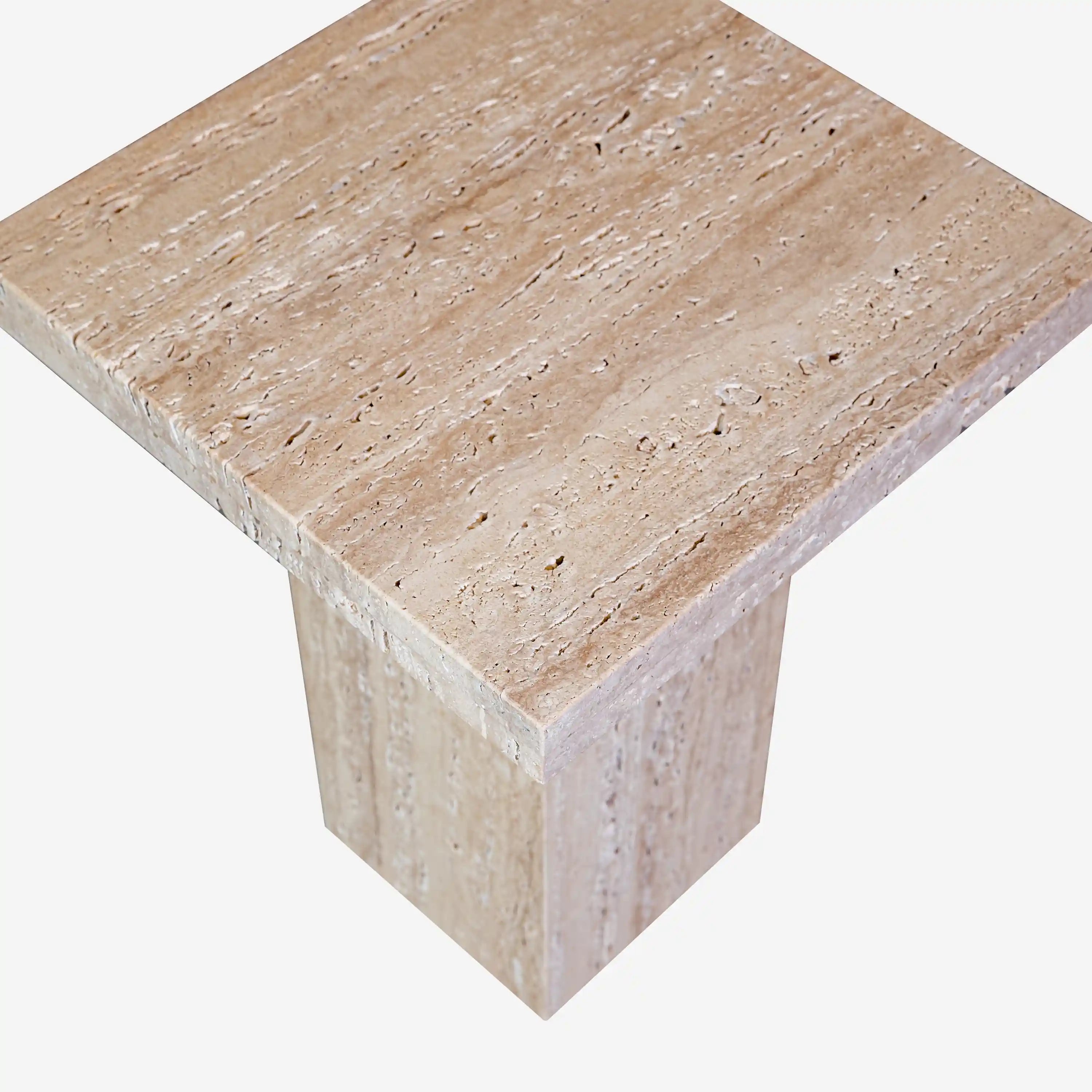 Travertine Side Table