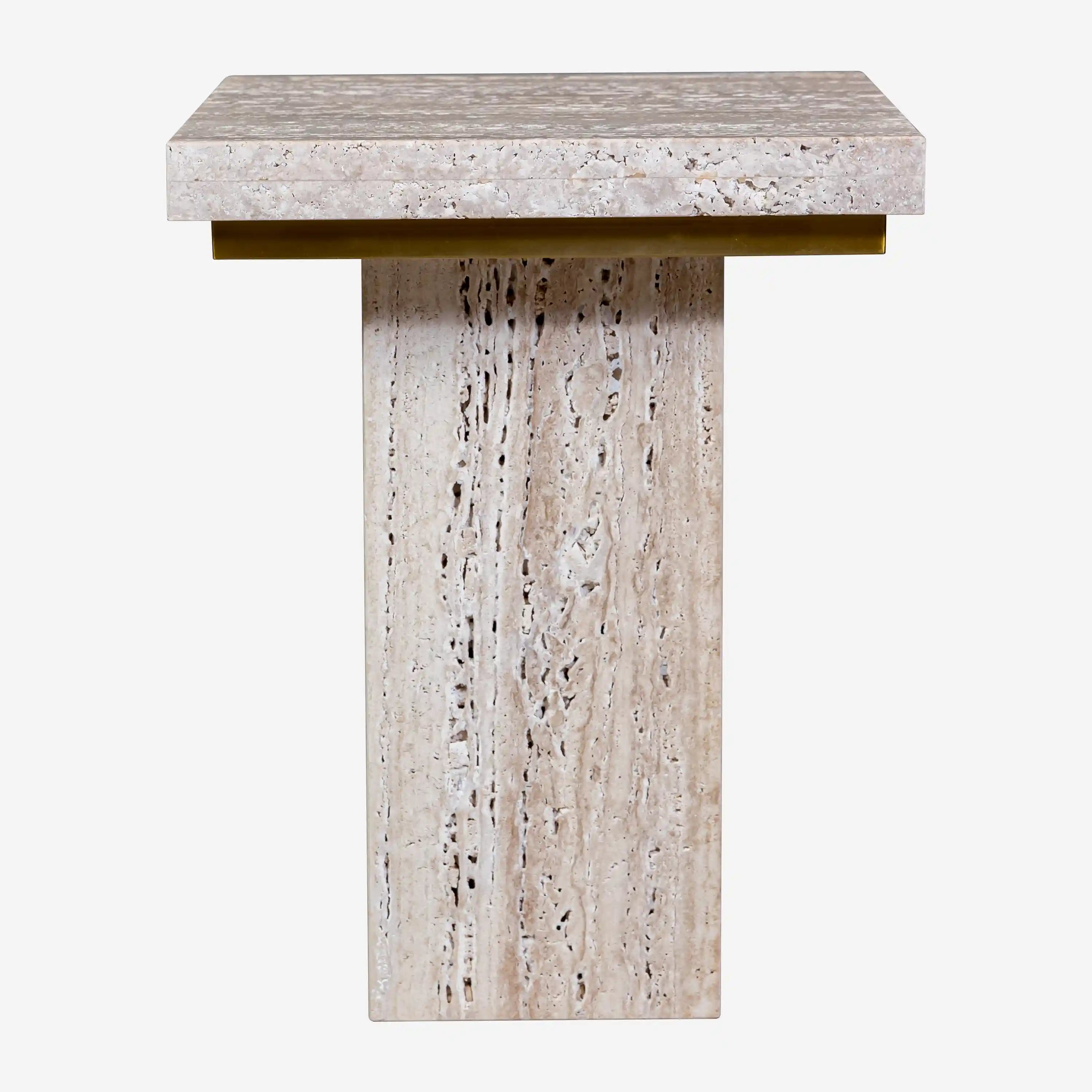Travertine Side Table