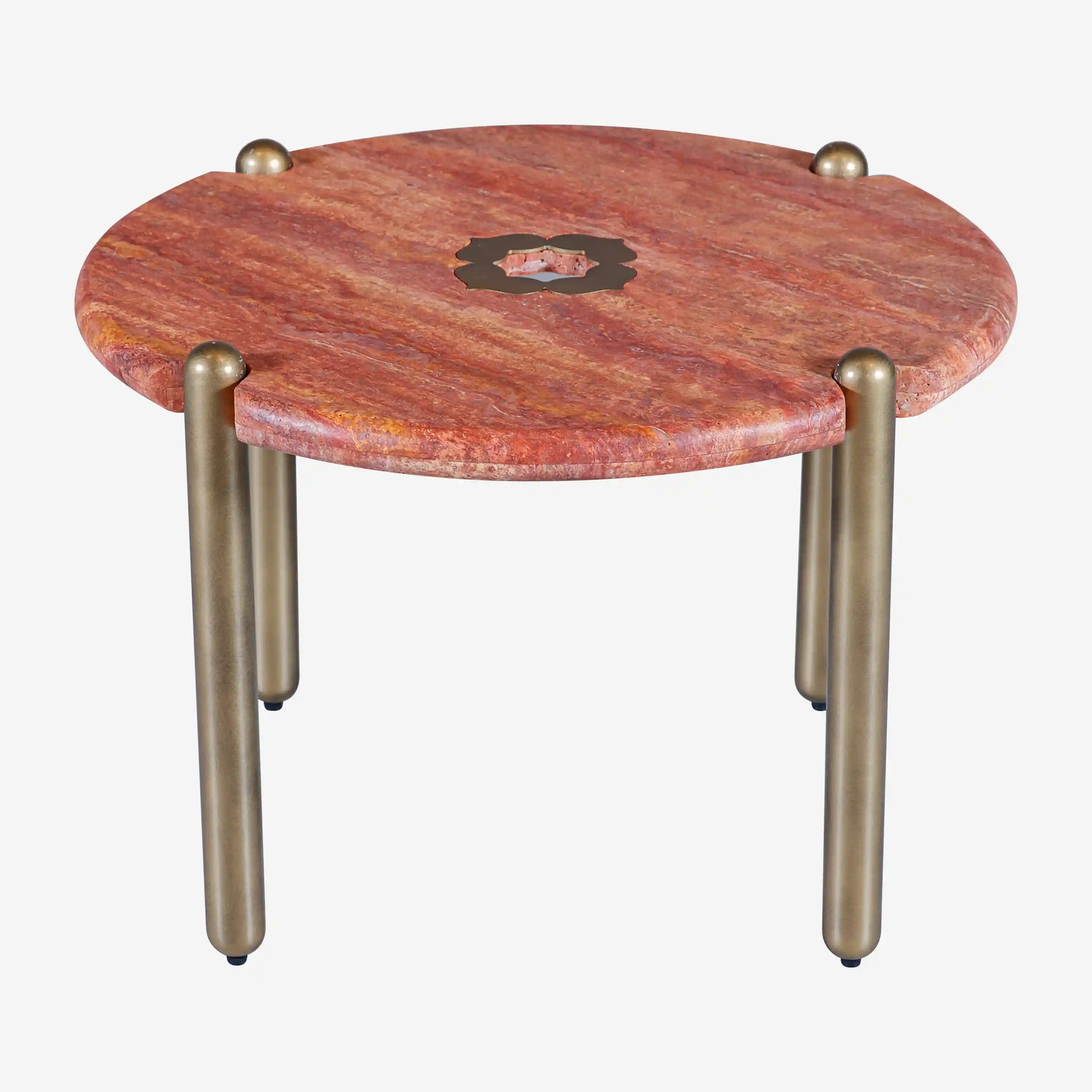 Alessio Marble Side Table Sand Red