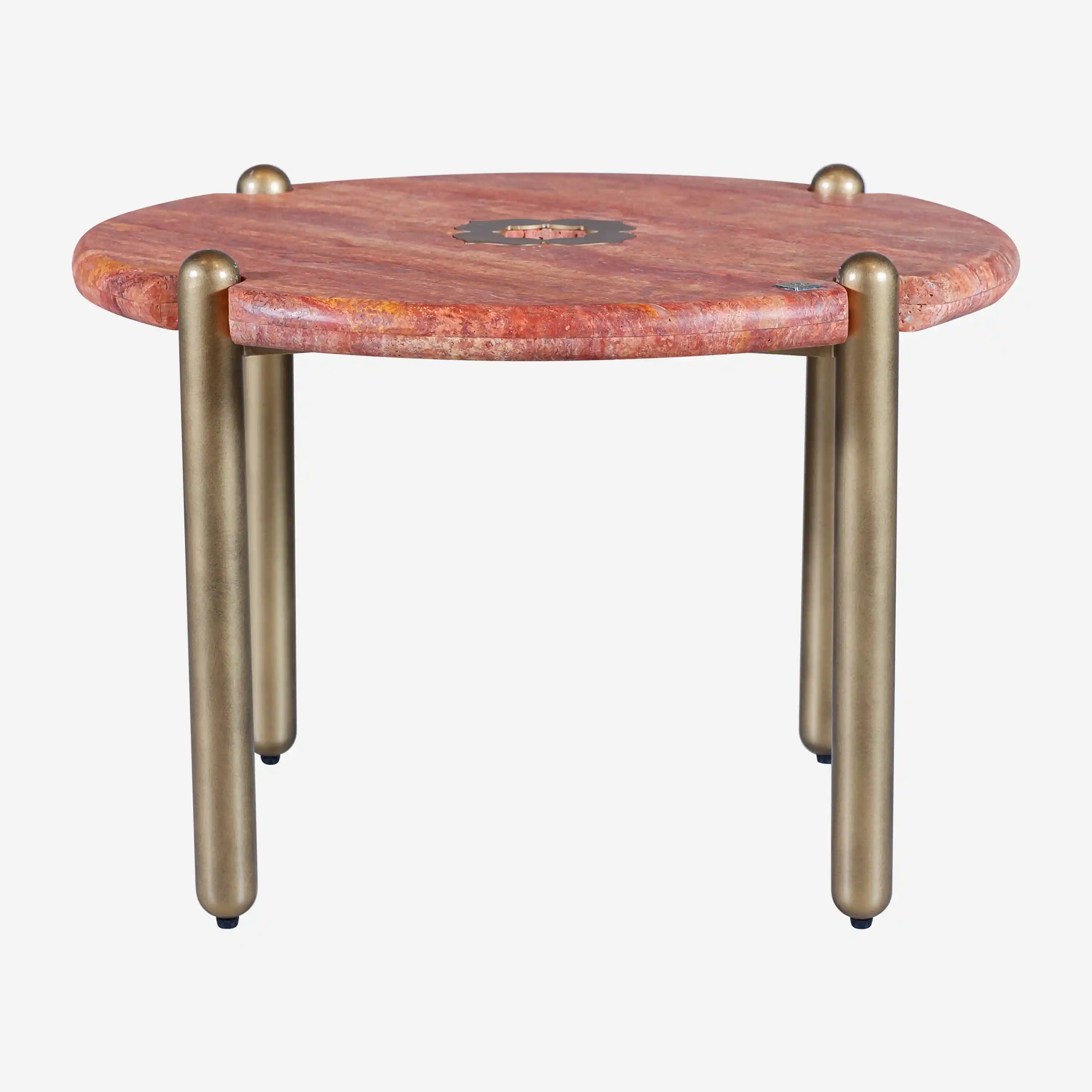 Alessio Marble Side Table Sand Red