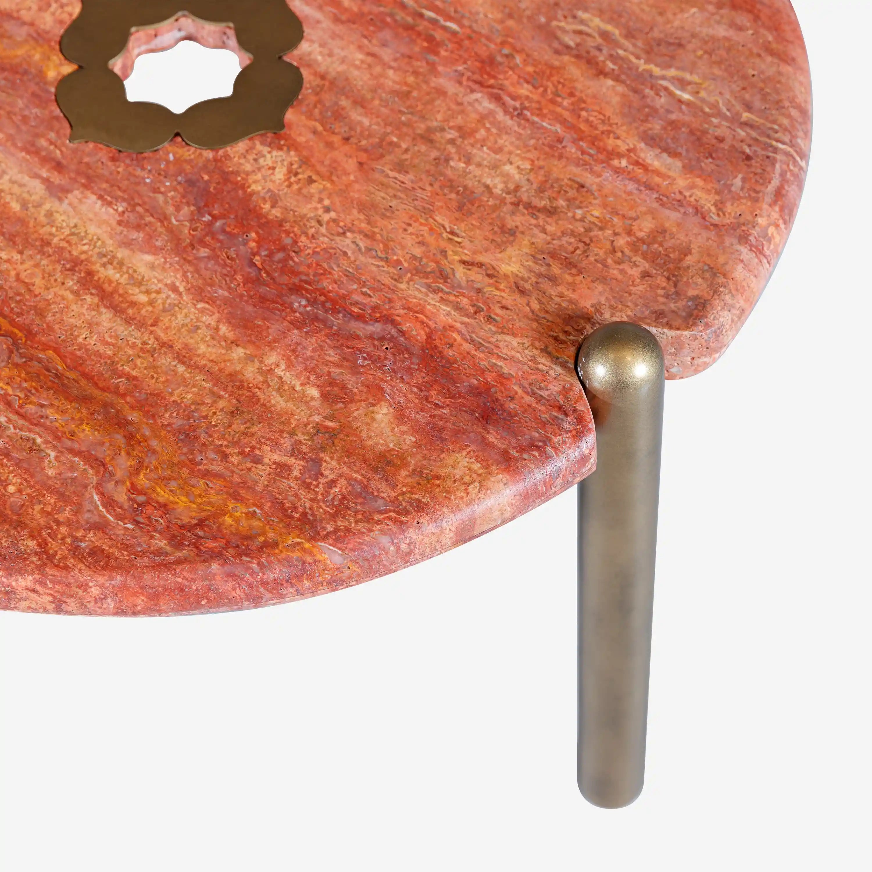 Alessio Marble Side Table Sand Red