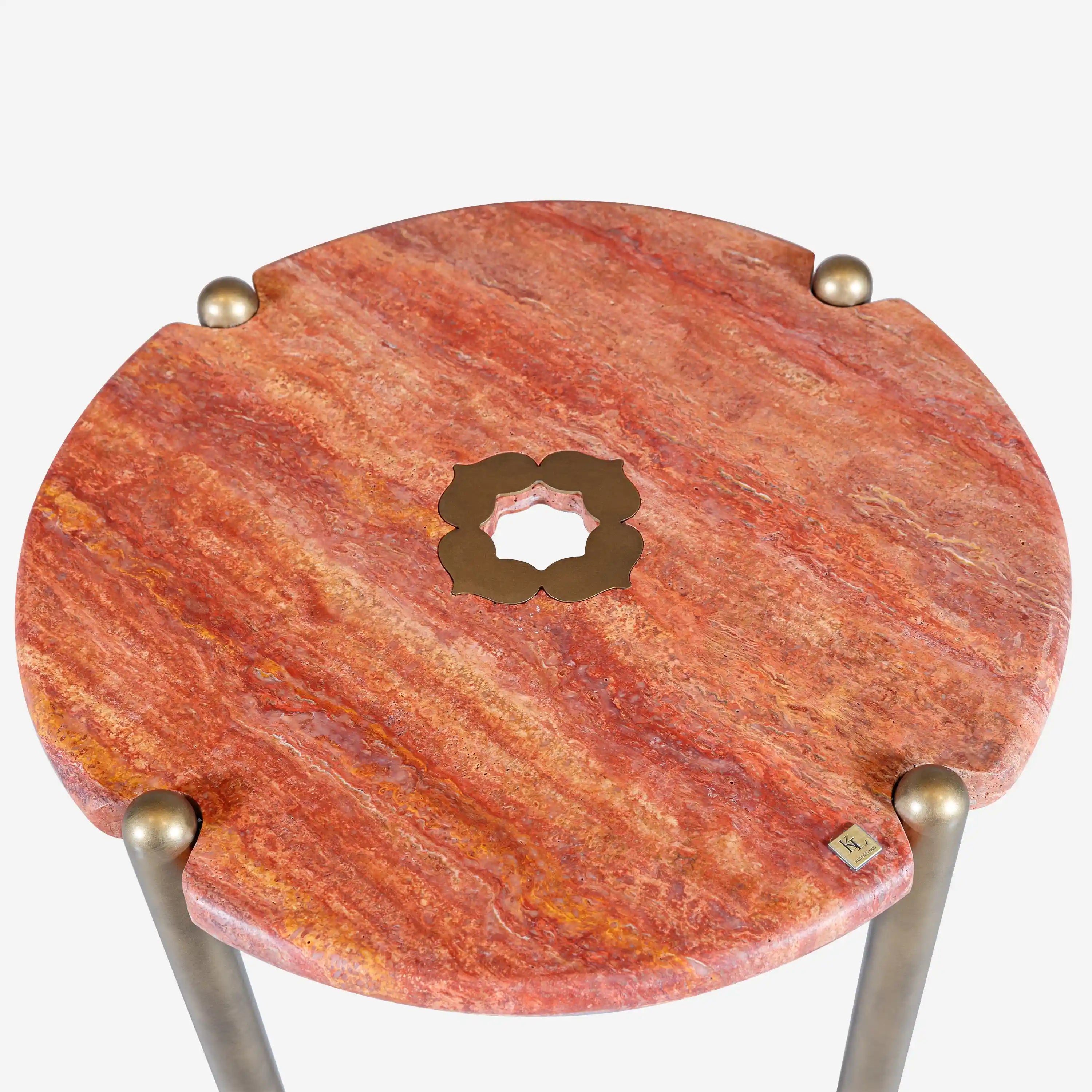 Alessio Marble Side Table Sand Red