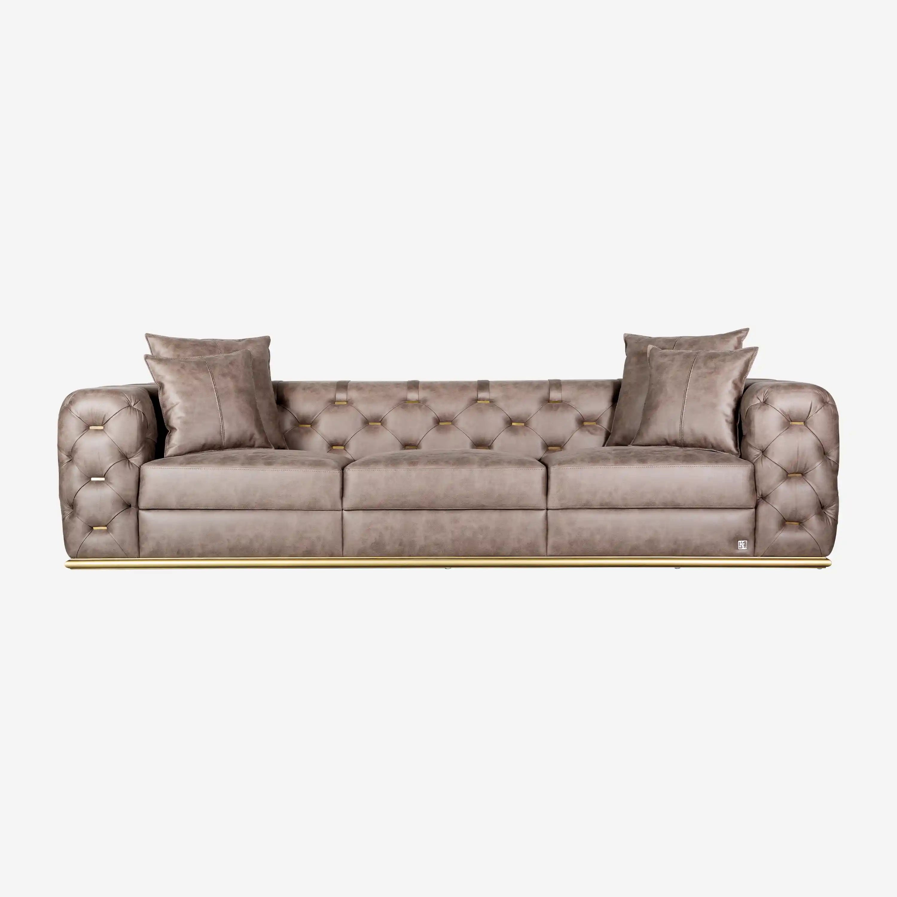 Luxury Sofa Brown 3-Seater