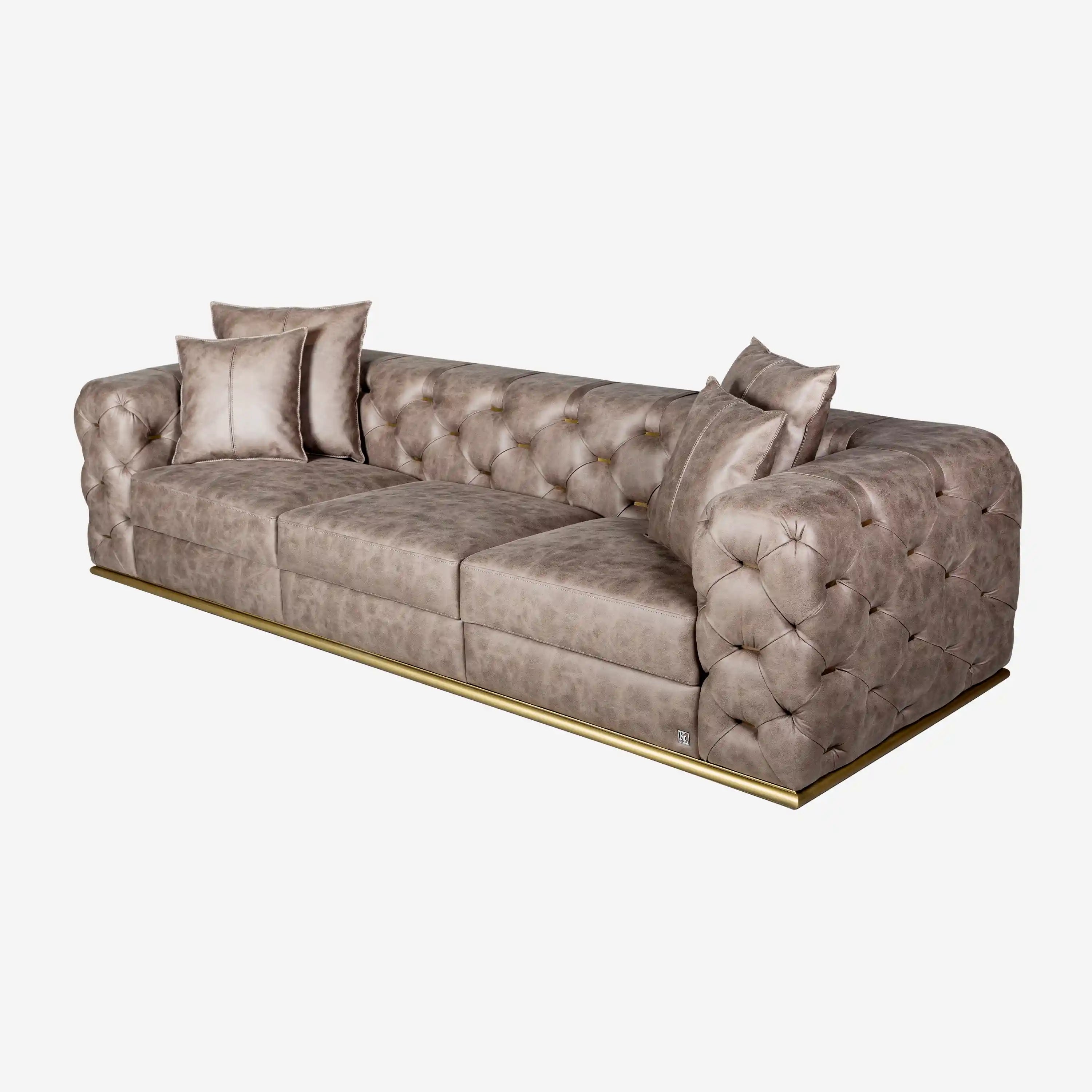 Luxury Sofa Brown 3-Seater