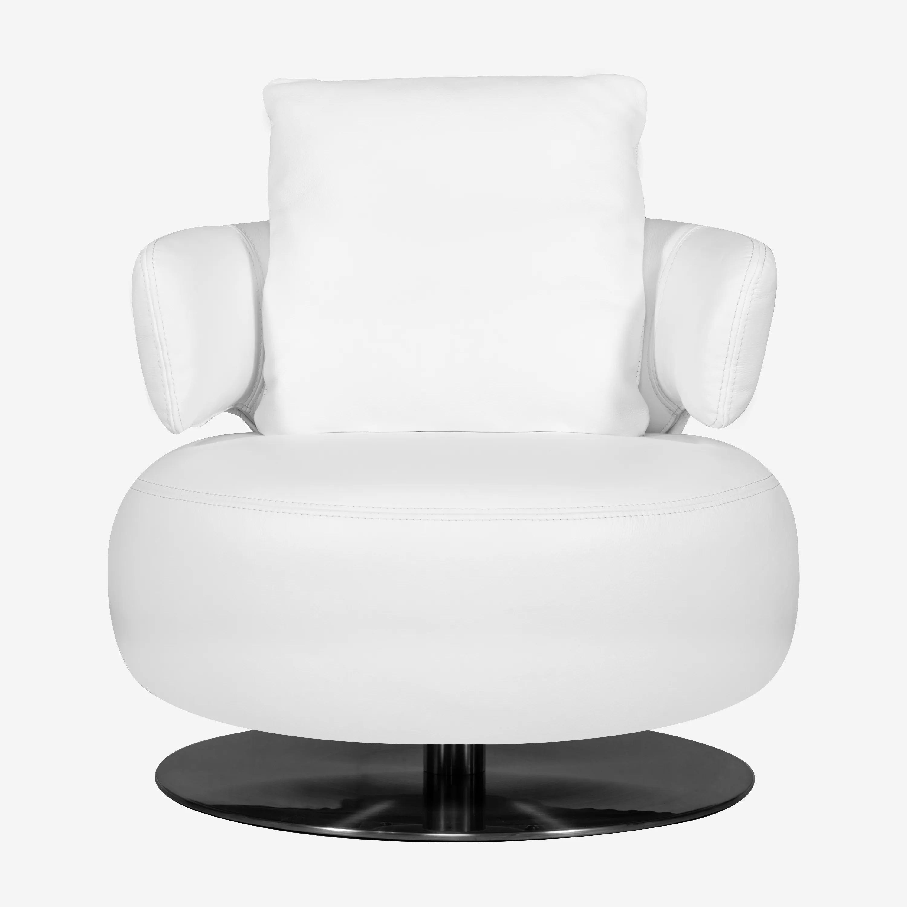 Drissila Leather Armchair White