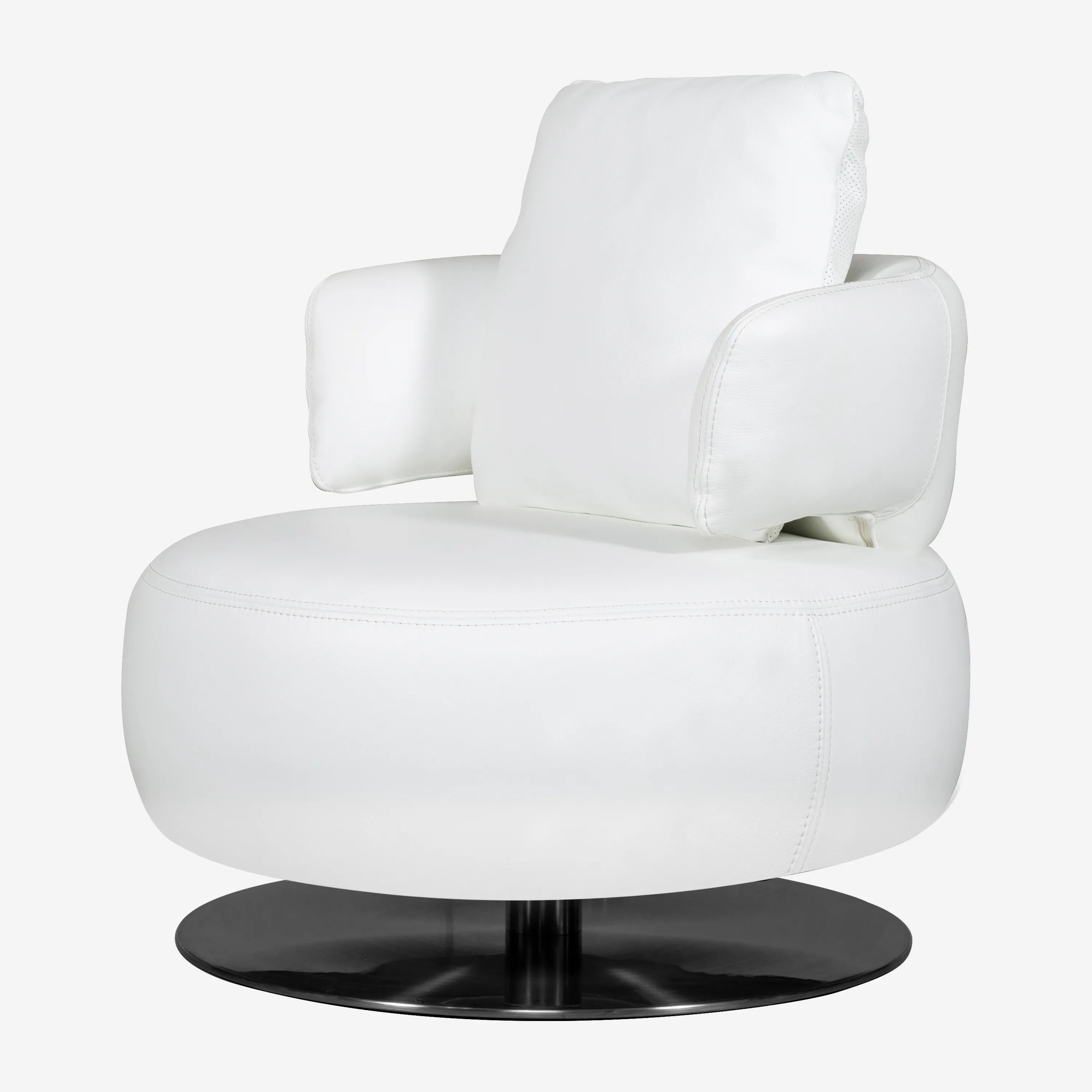Drissila Leather Armchair White