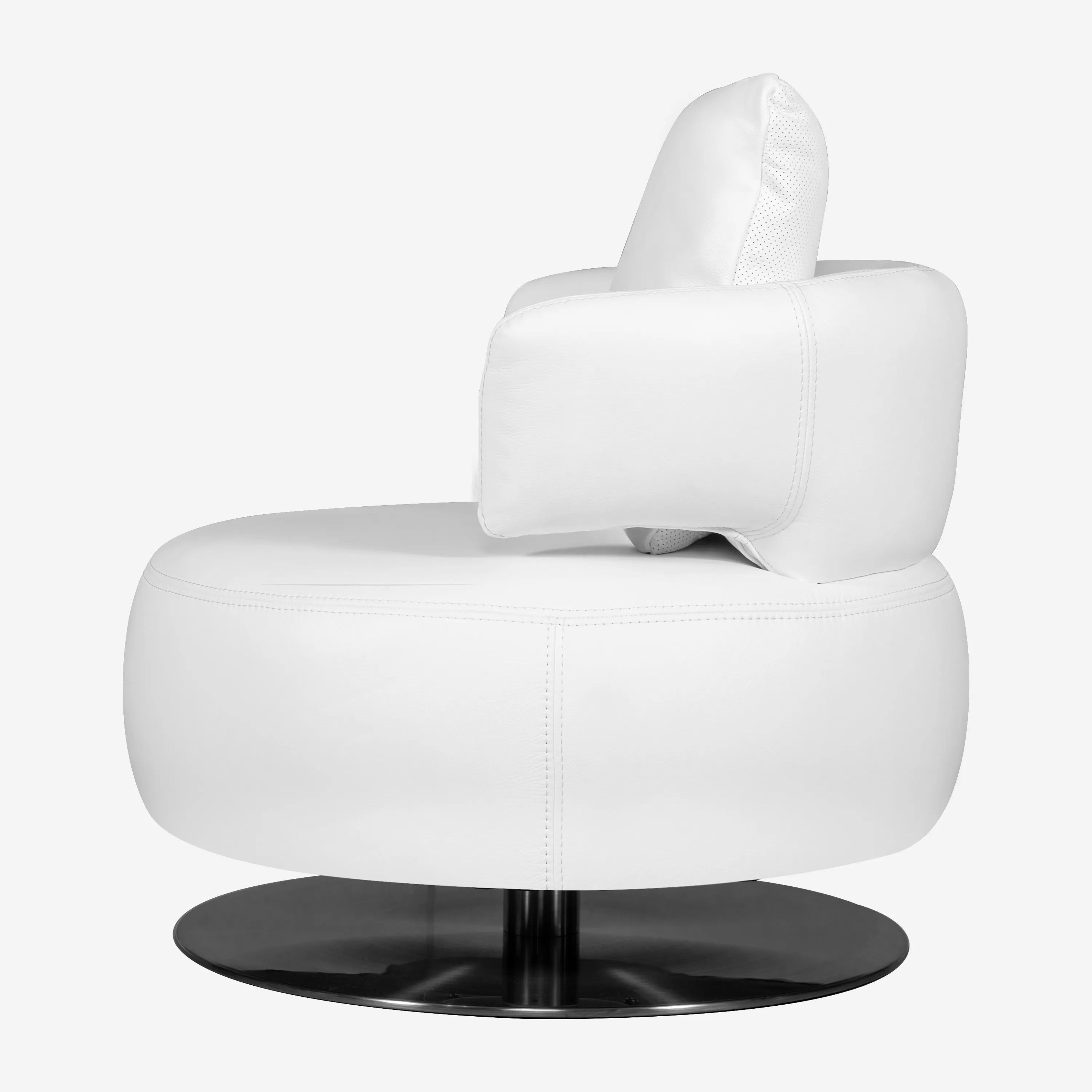 Drissila Leather Armchair White