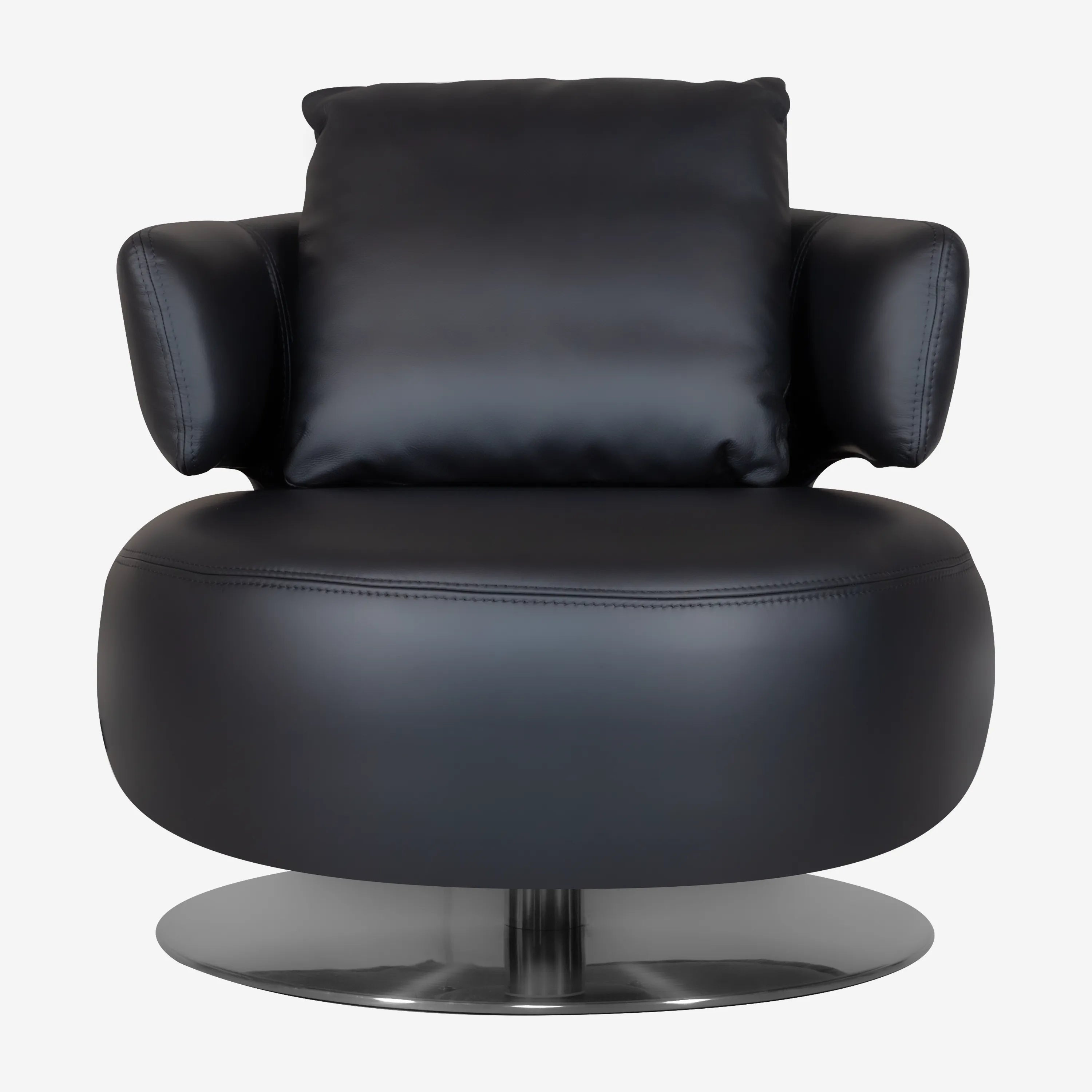 Drissila Leather Armchair Black
