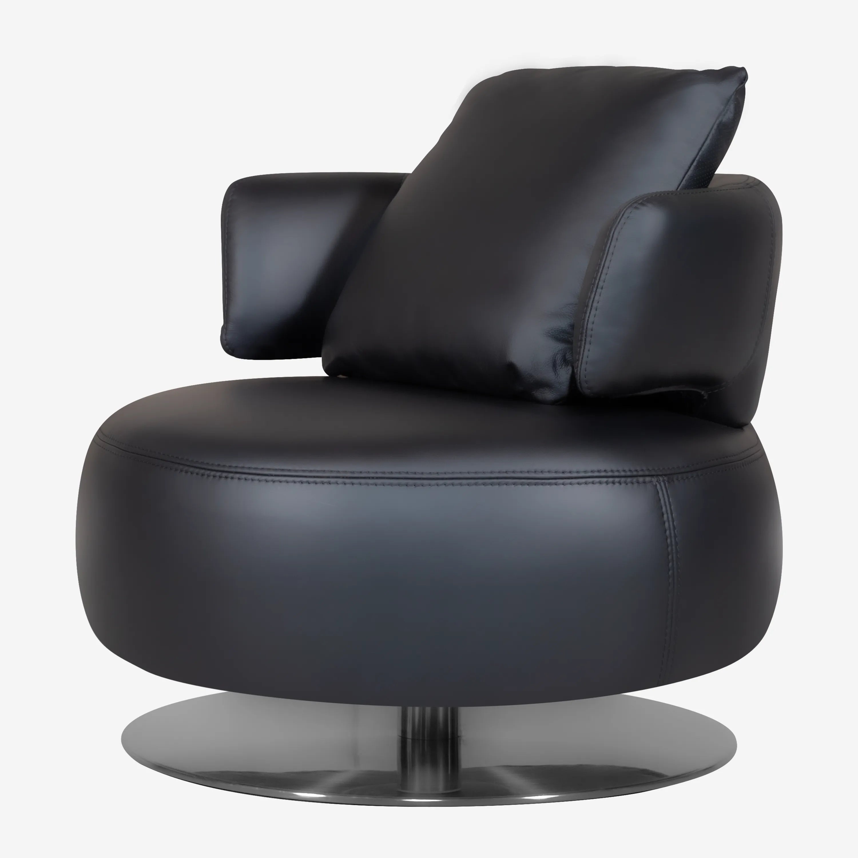 Drissila Leather Armchair Black
