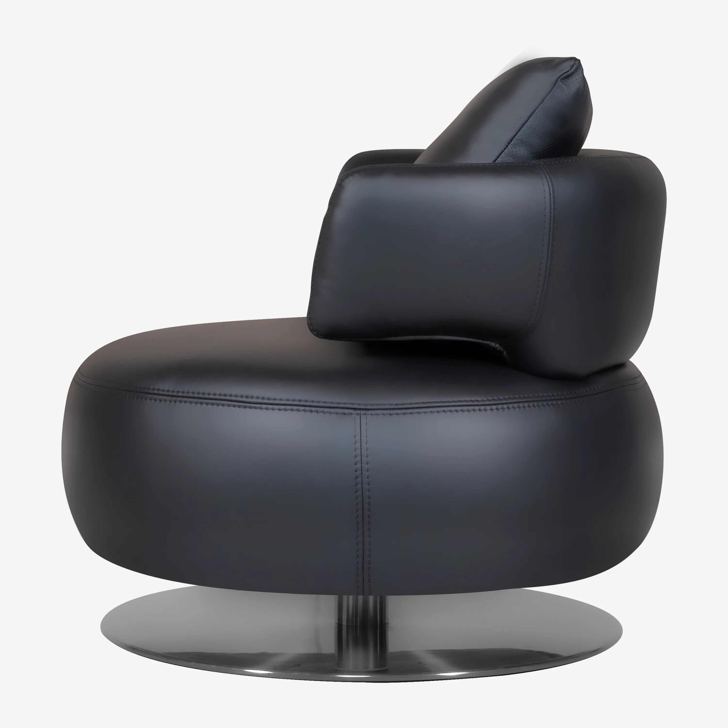 Drissila Leather Armchair Black