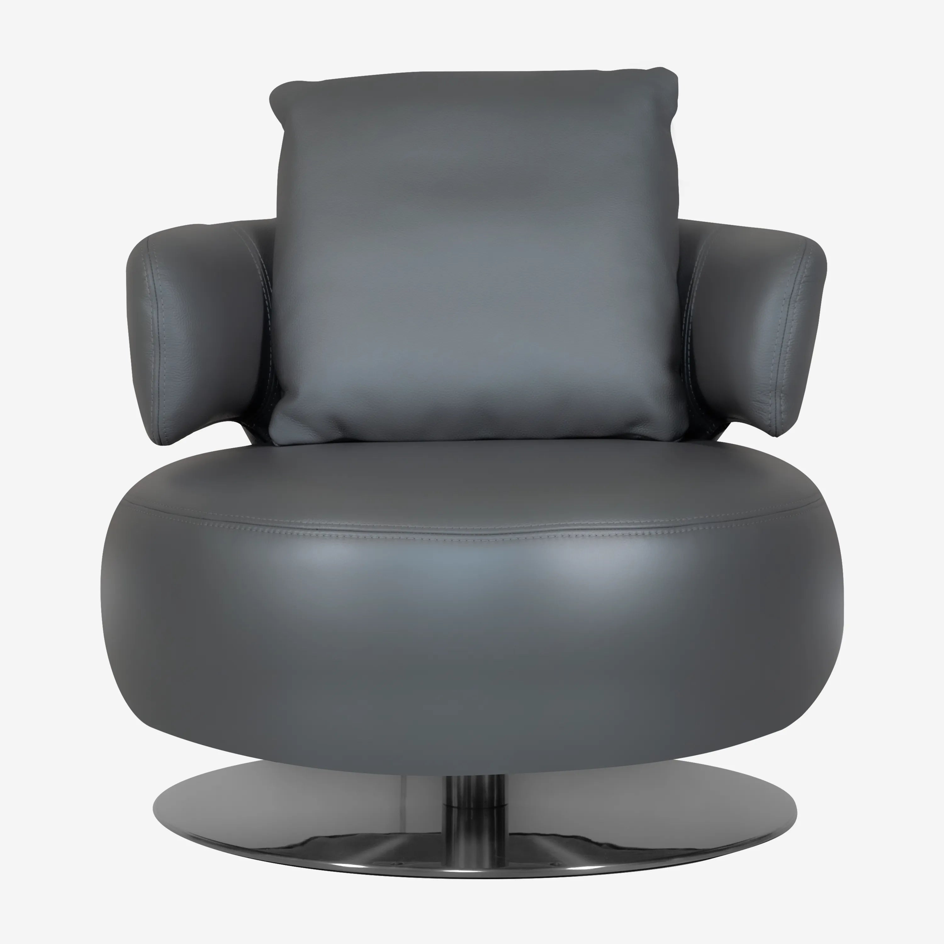 Drissila Leather Armchair Grey