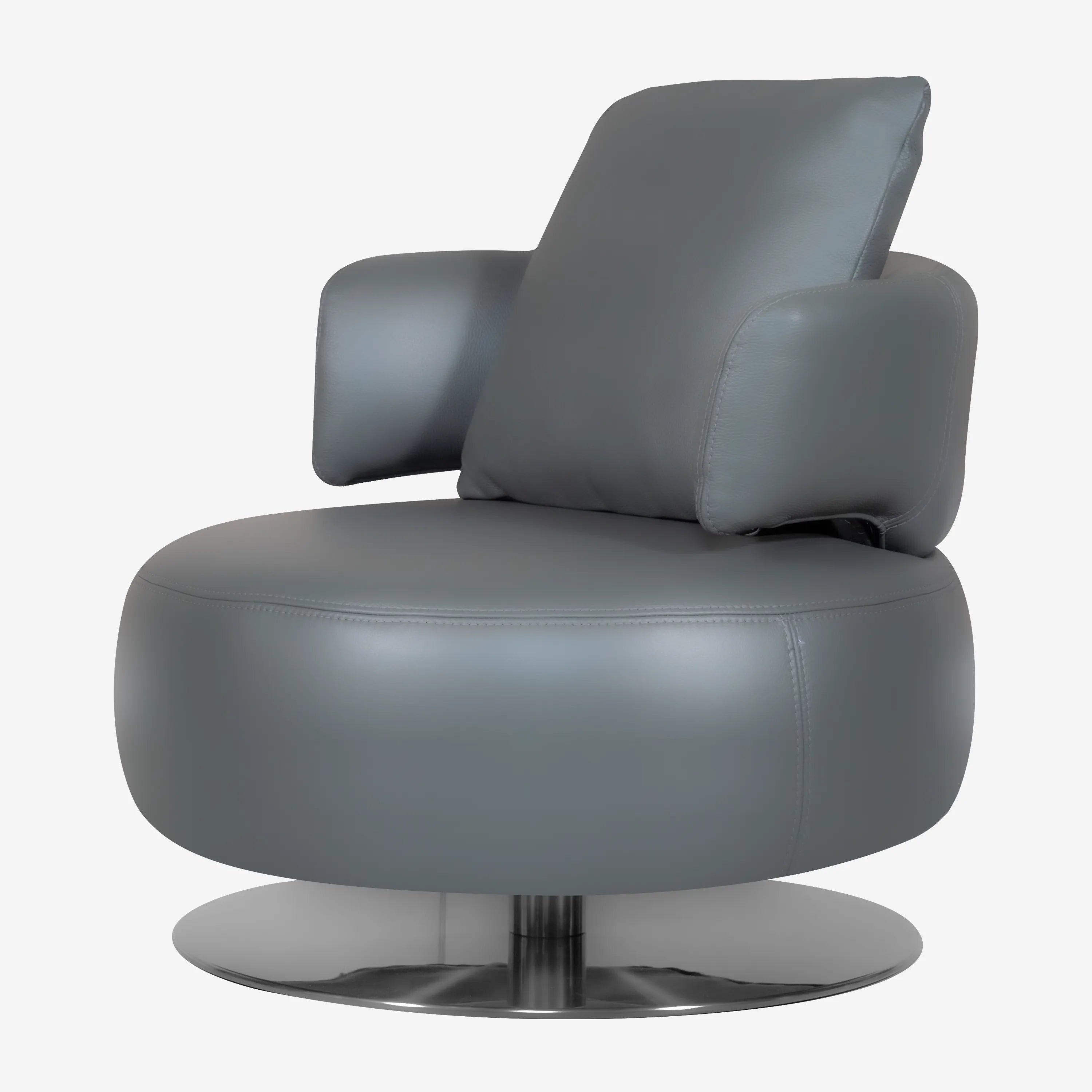 Drissila Leather Armchair Grey