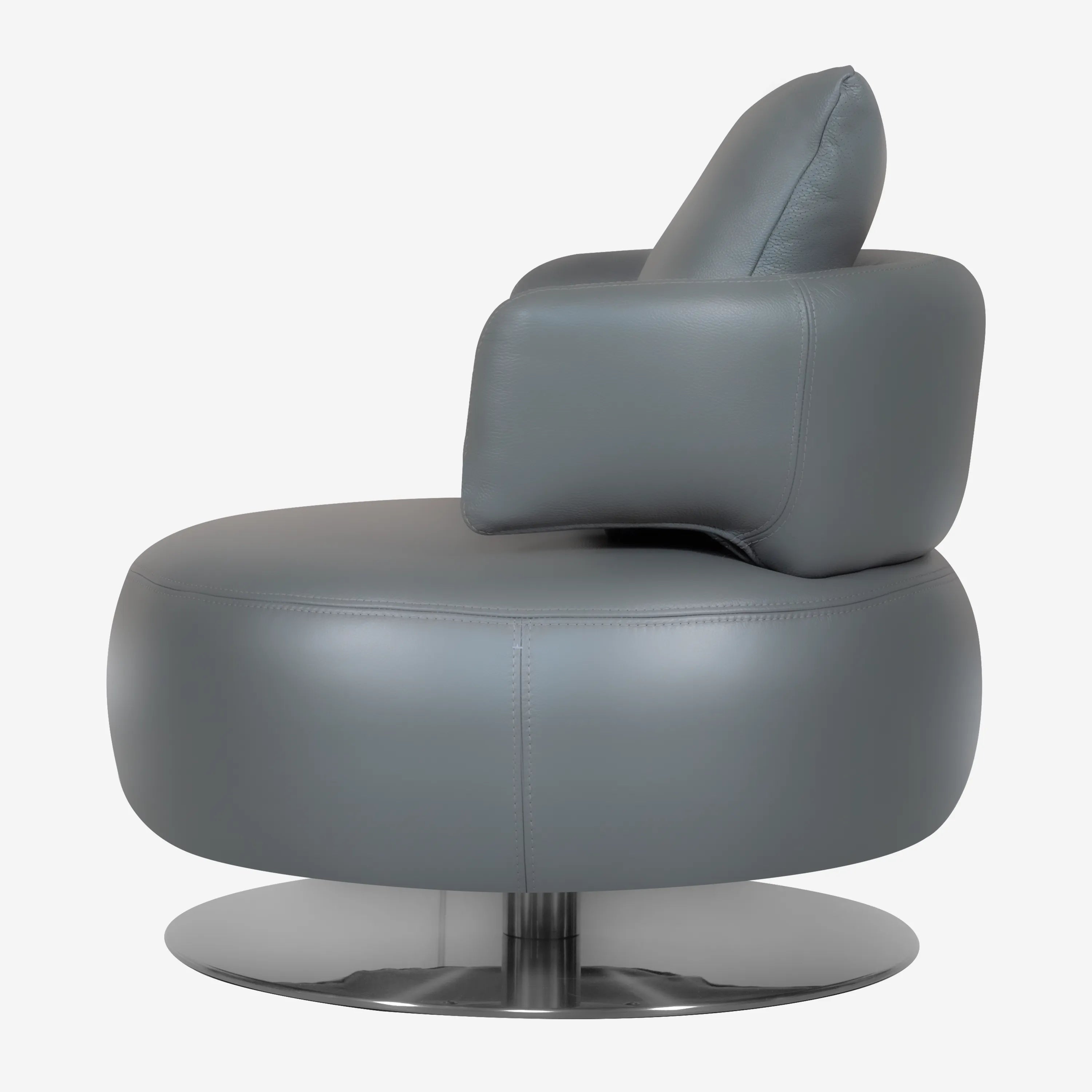 Drissila Leather Armchair Grey