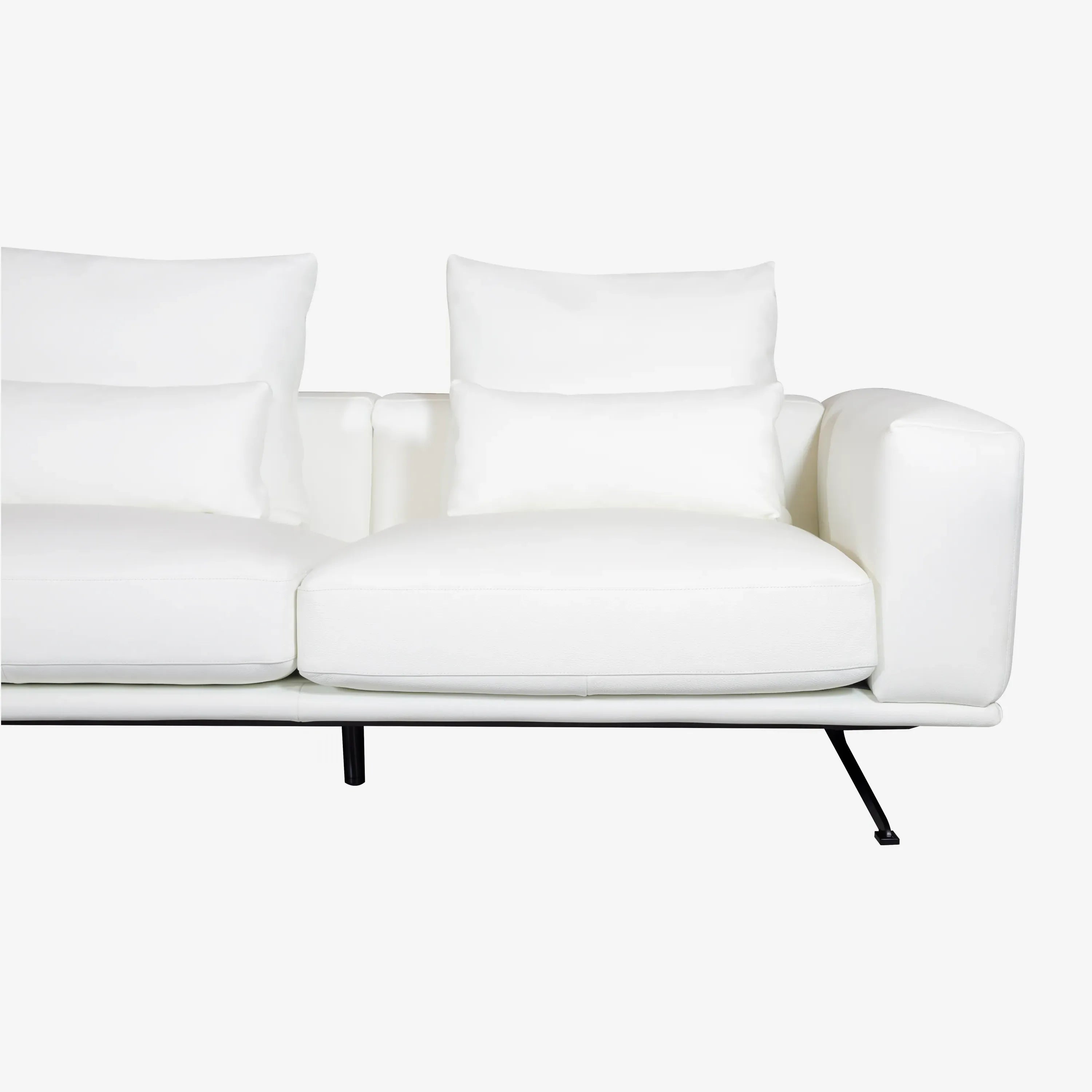 Luciano Lounge Leather Sofa White Left