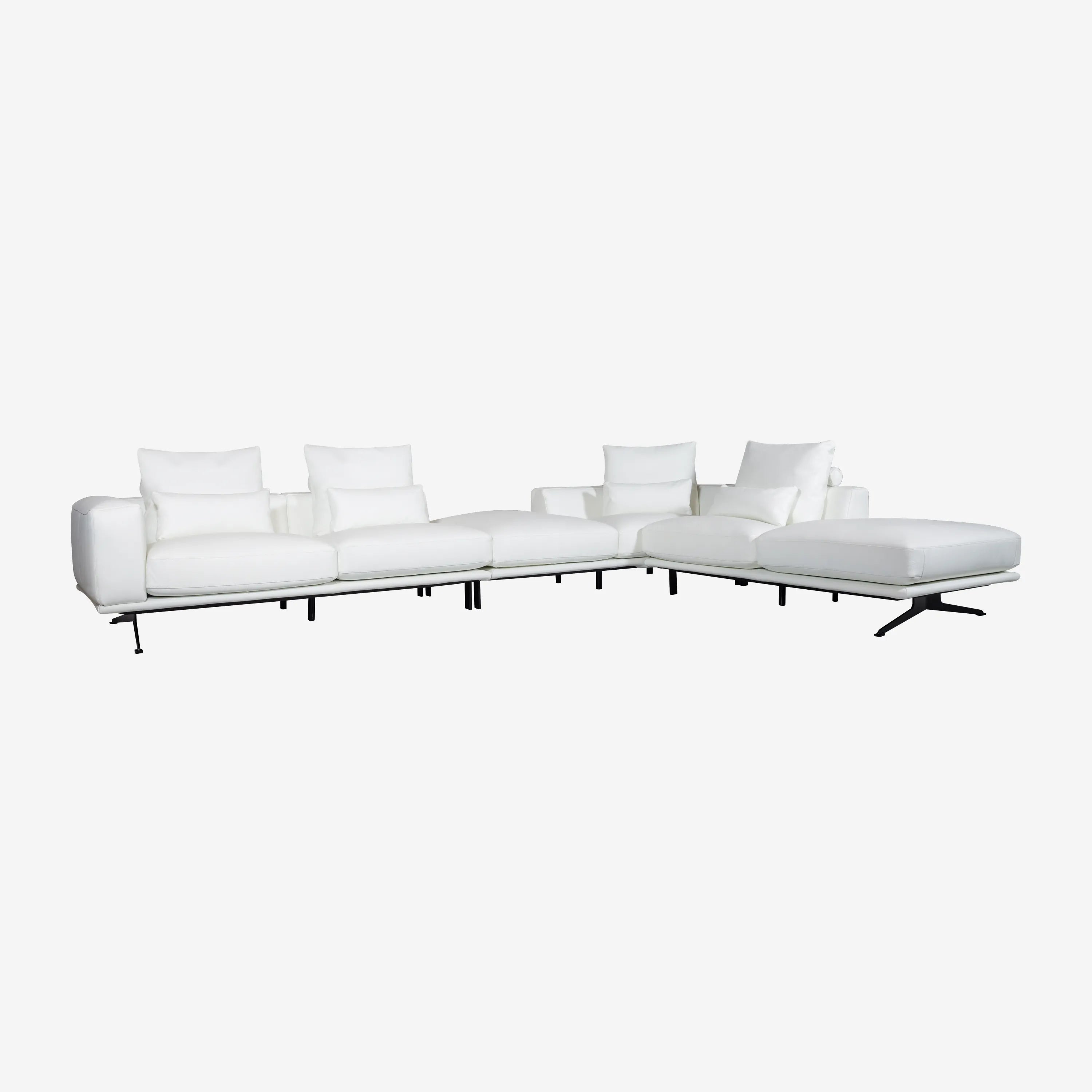 Luciano Lounge Leather Sofa White Right