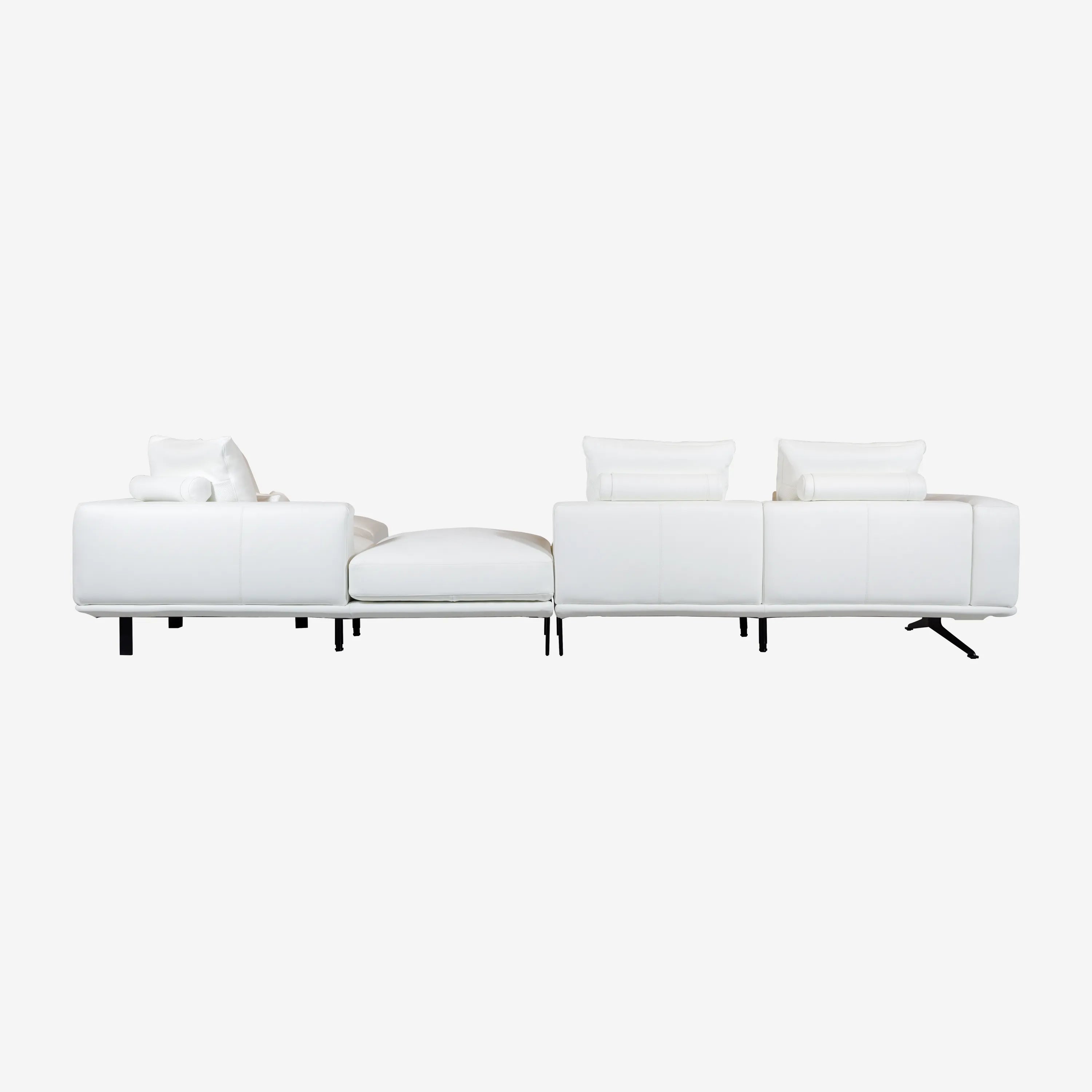 Luciano Lounge Leather Sofa White Right