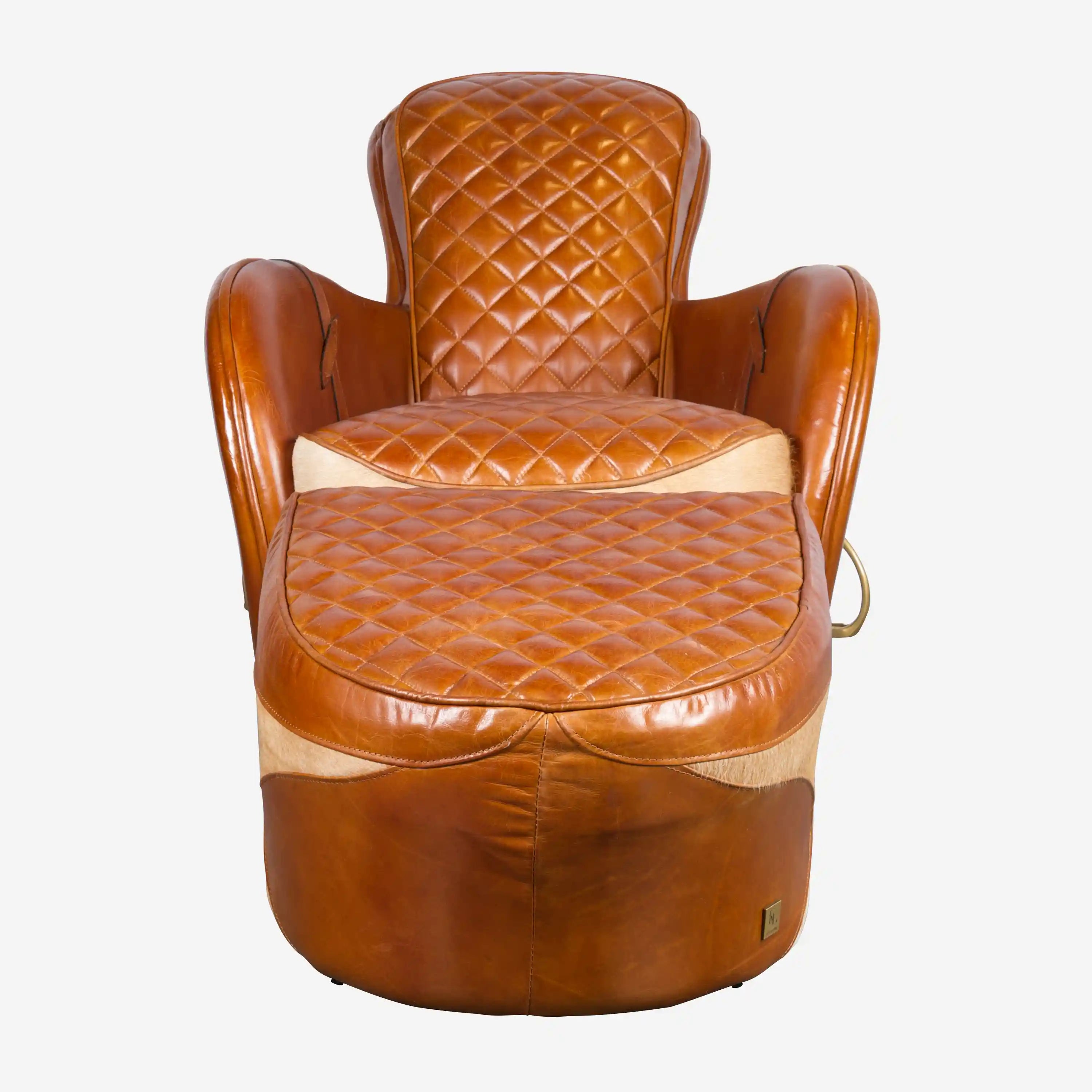 Saddle Armchair with Ottoman