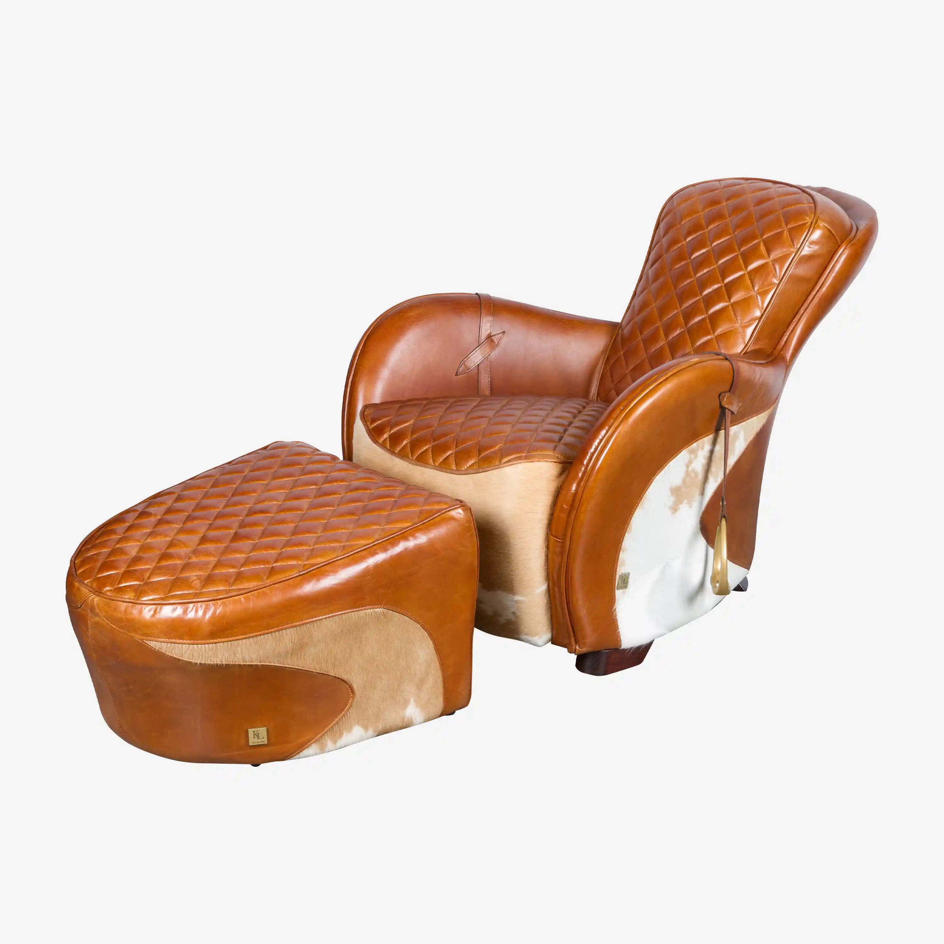 Saddle Armchair with Ottoman