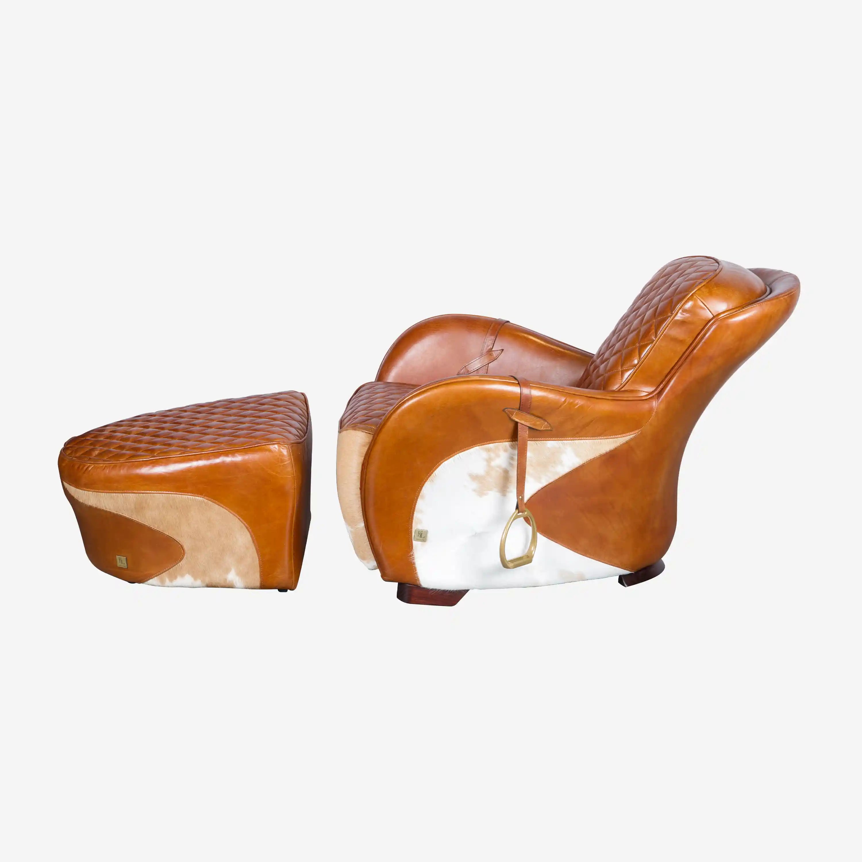 Saddle Armchair with Ottoman
