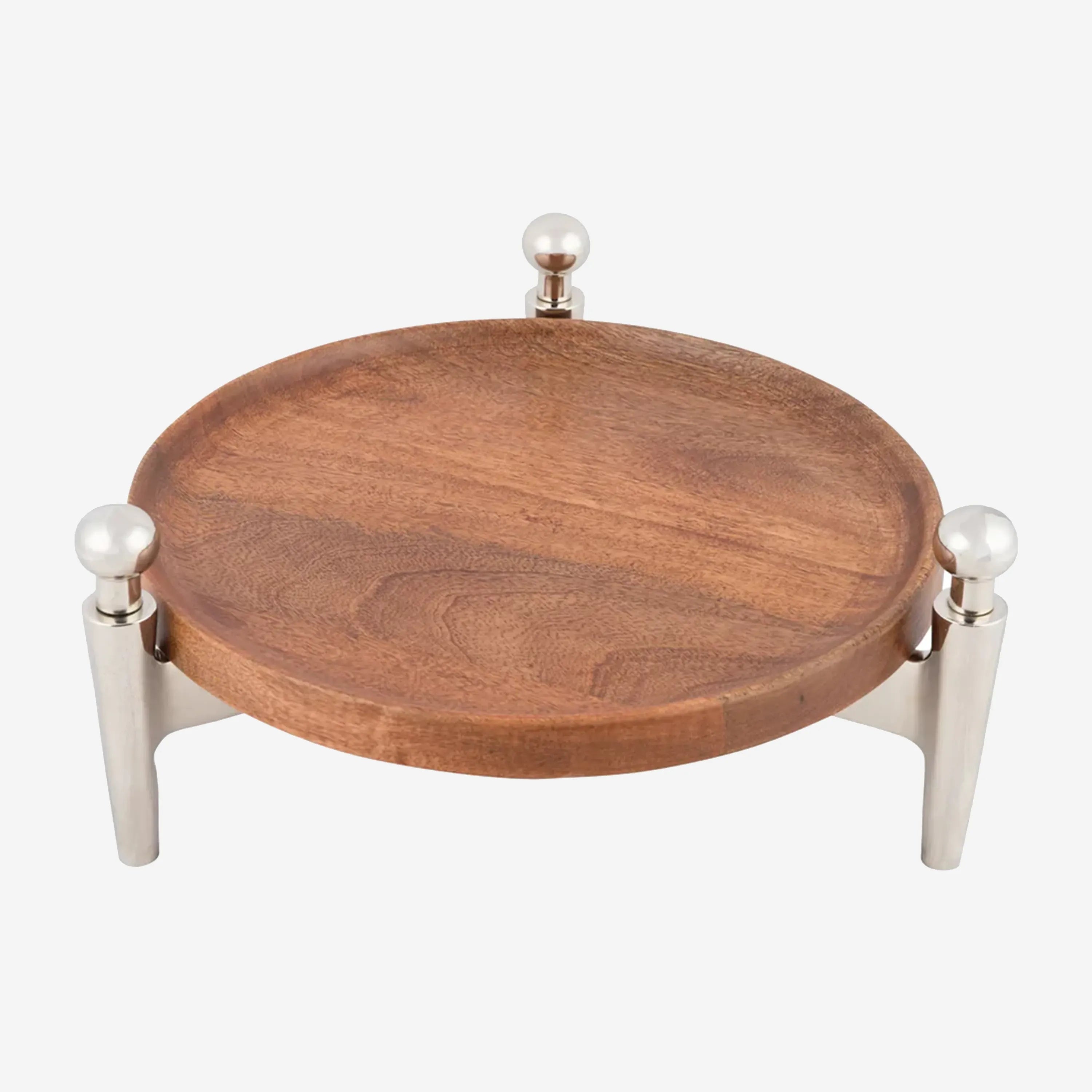 Luna Cake Stand W/Wooden Tray
