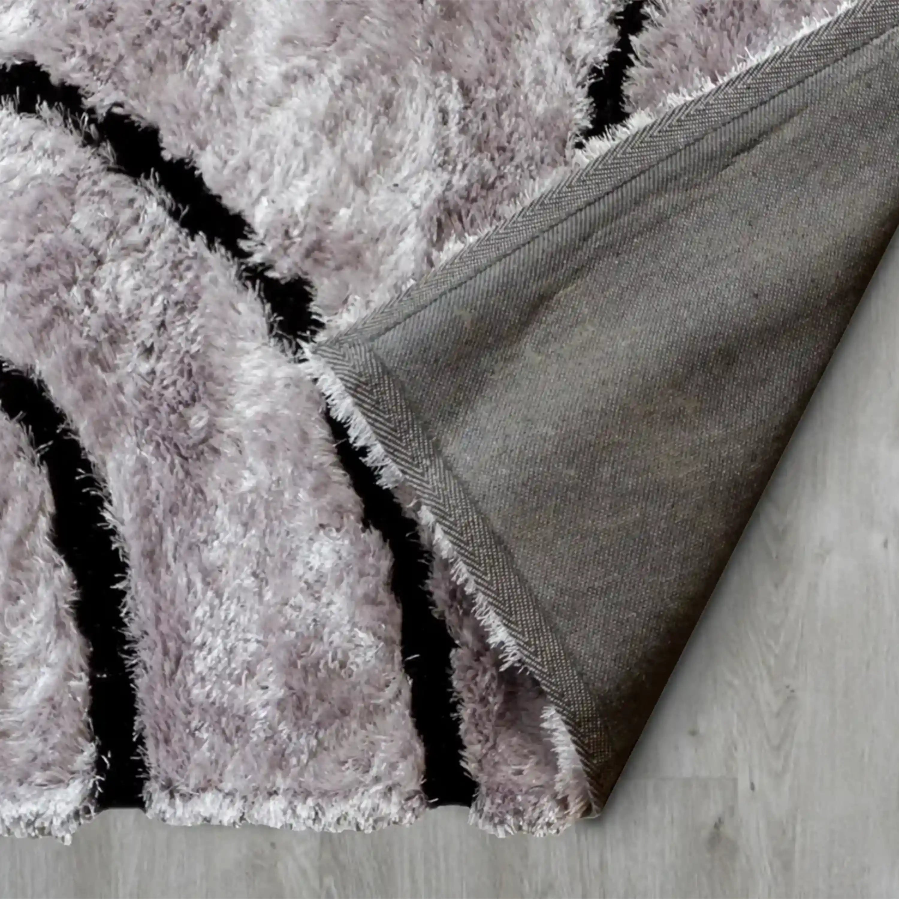 Grey With Black Tri Circles Rug