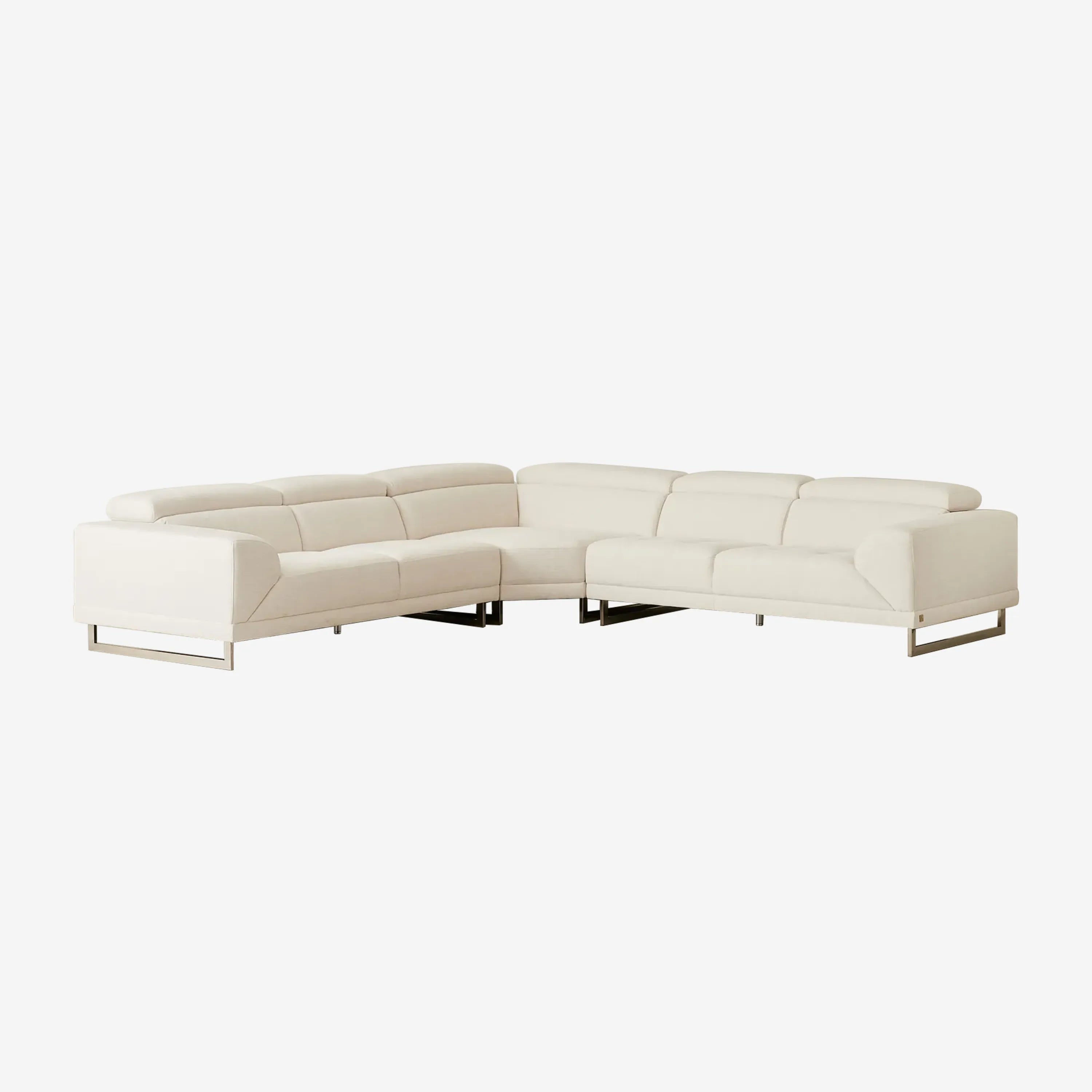 Valiant Chiffon White Fabric Corner Lounge