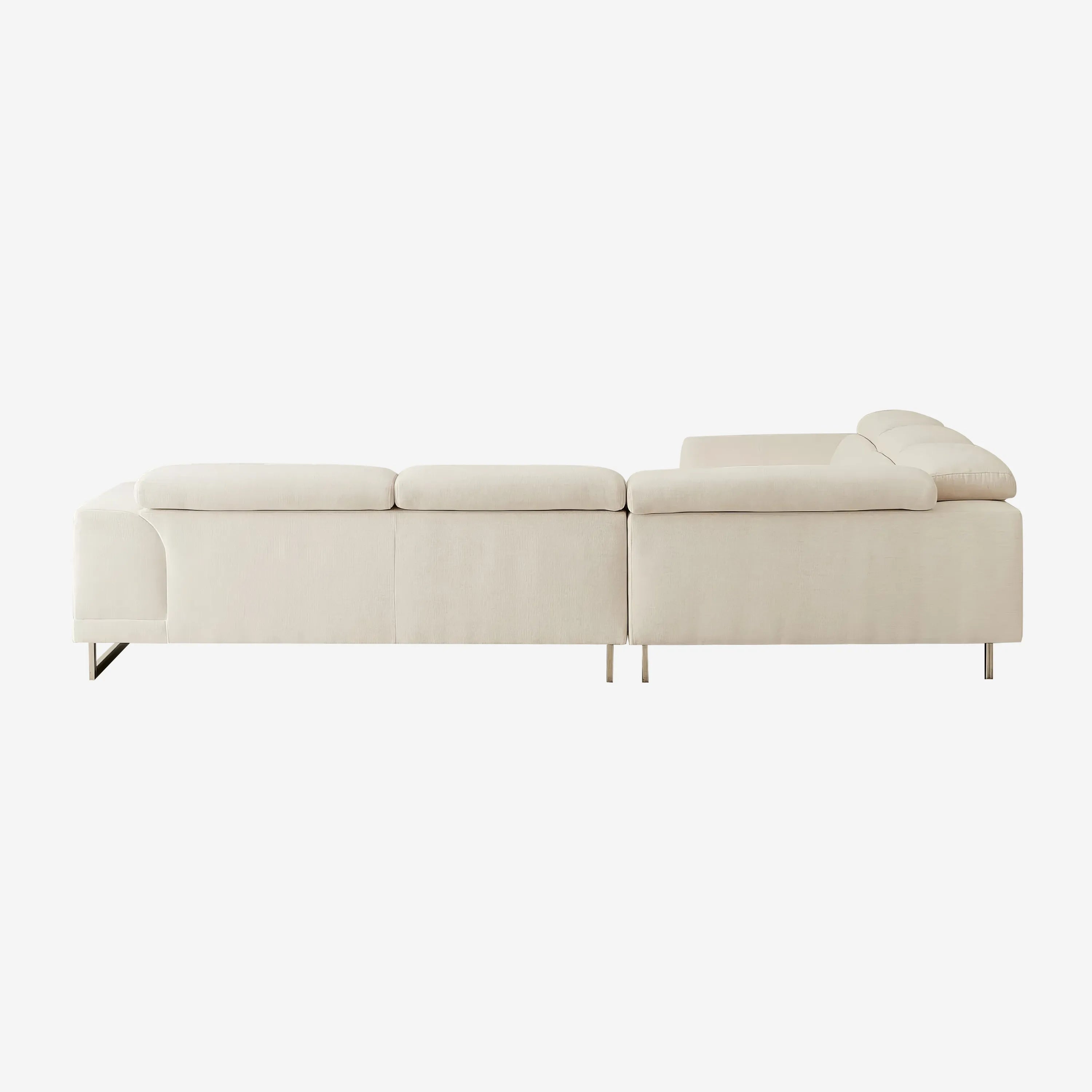 Valiant Chiffon White Fabric Corner Lounge