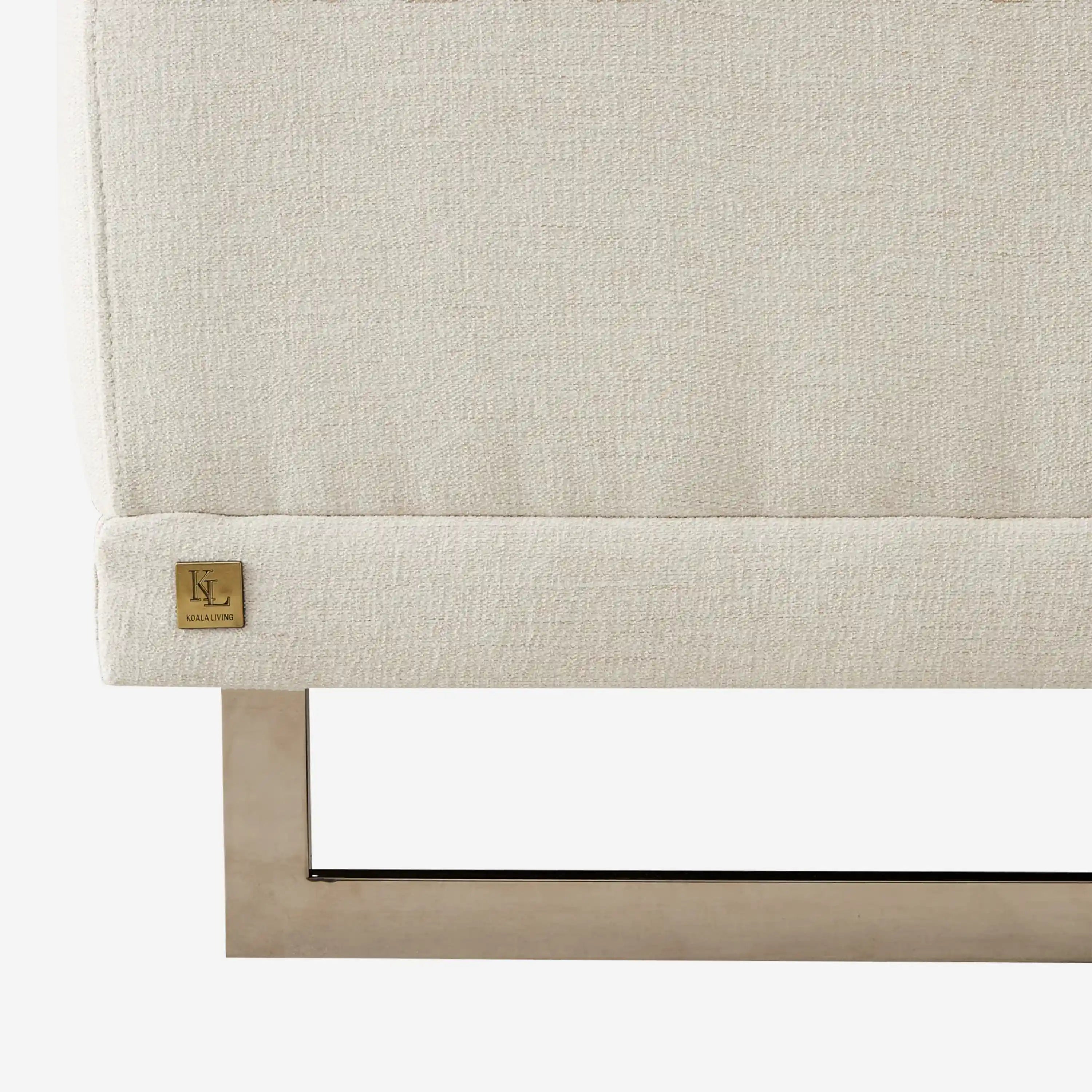 Valiant Chiffon White Fabric Corner Lounge