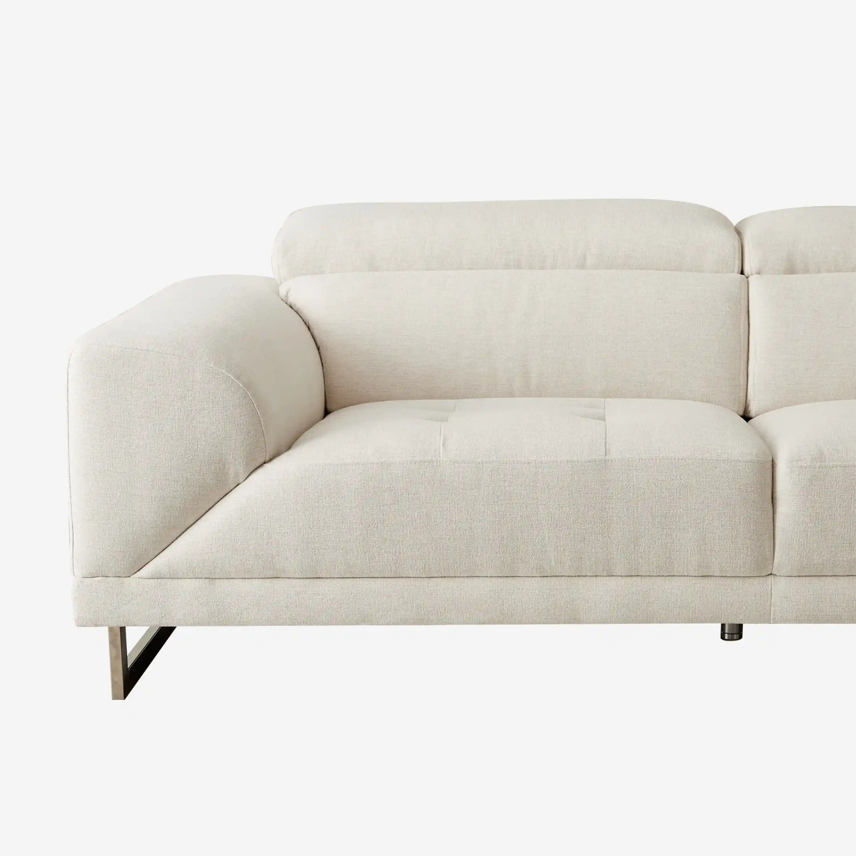 Valiant Chiffon White Fabric Corner Lounge