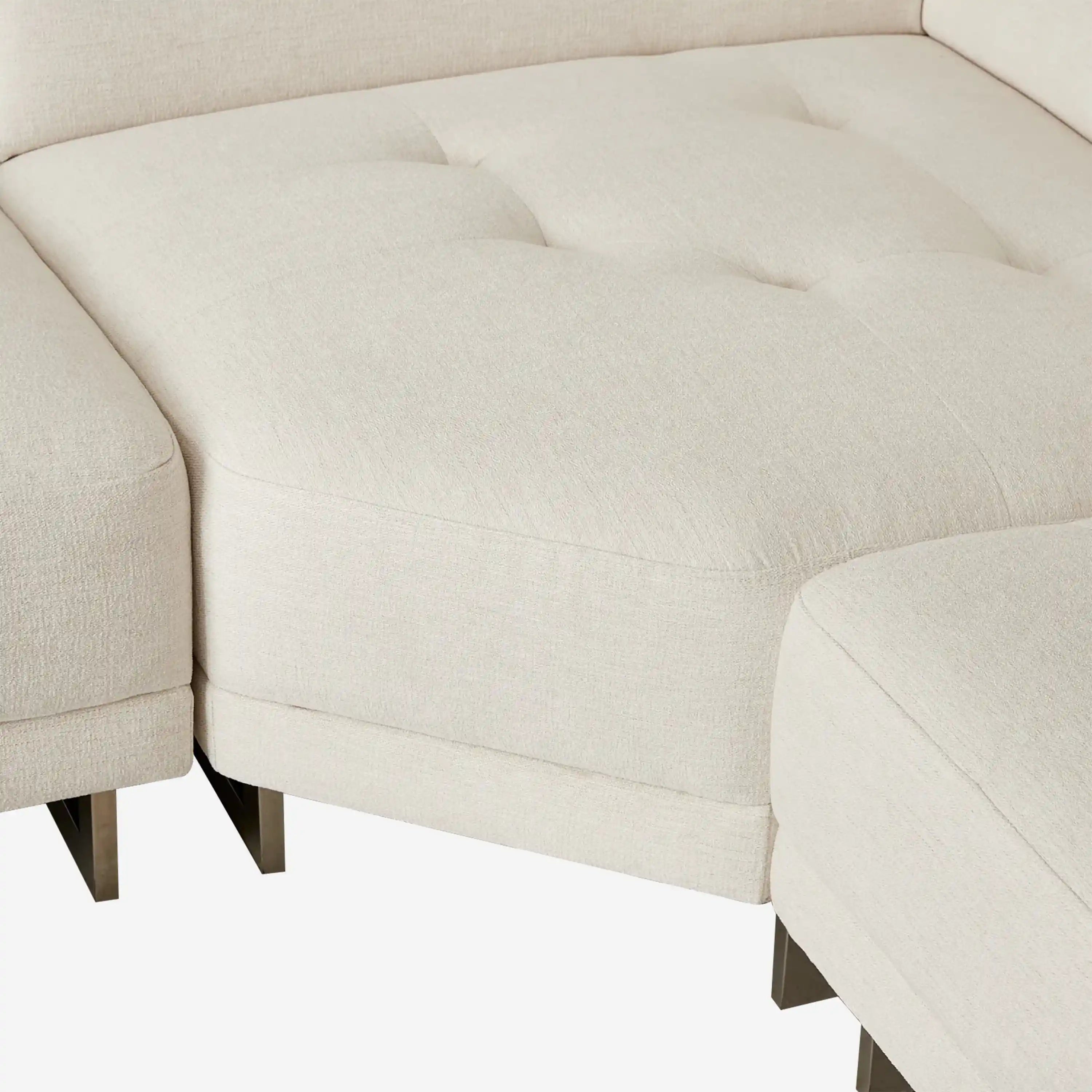 Valiant Chiffon White Fabric Corner Lounge