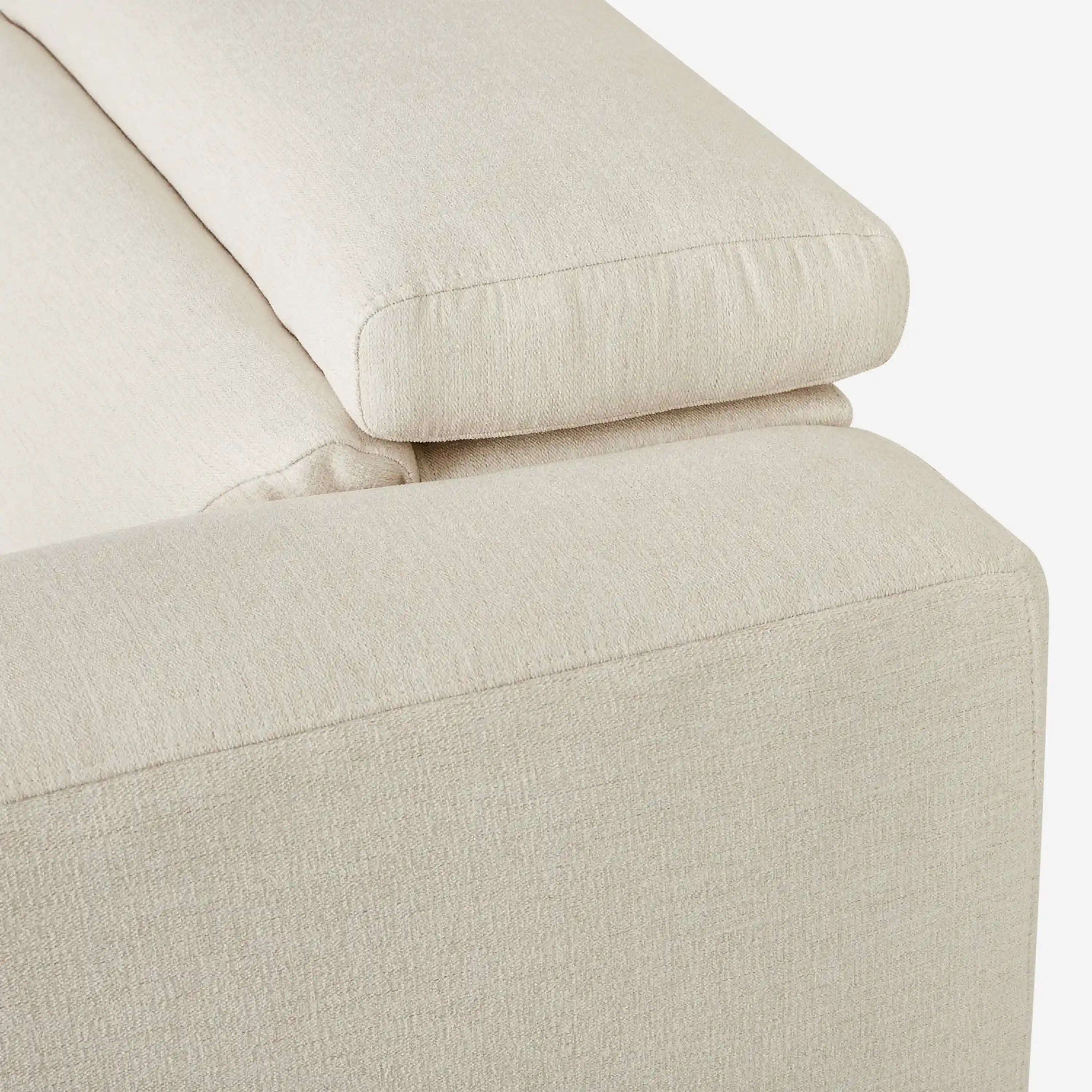 Valiant Chiffon White Fabric Corner Lounge